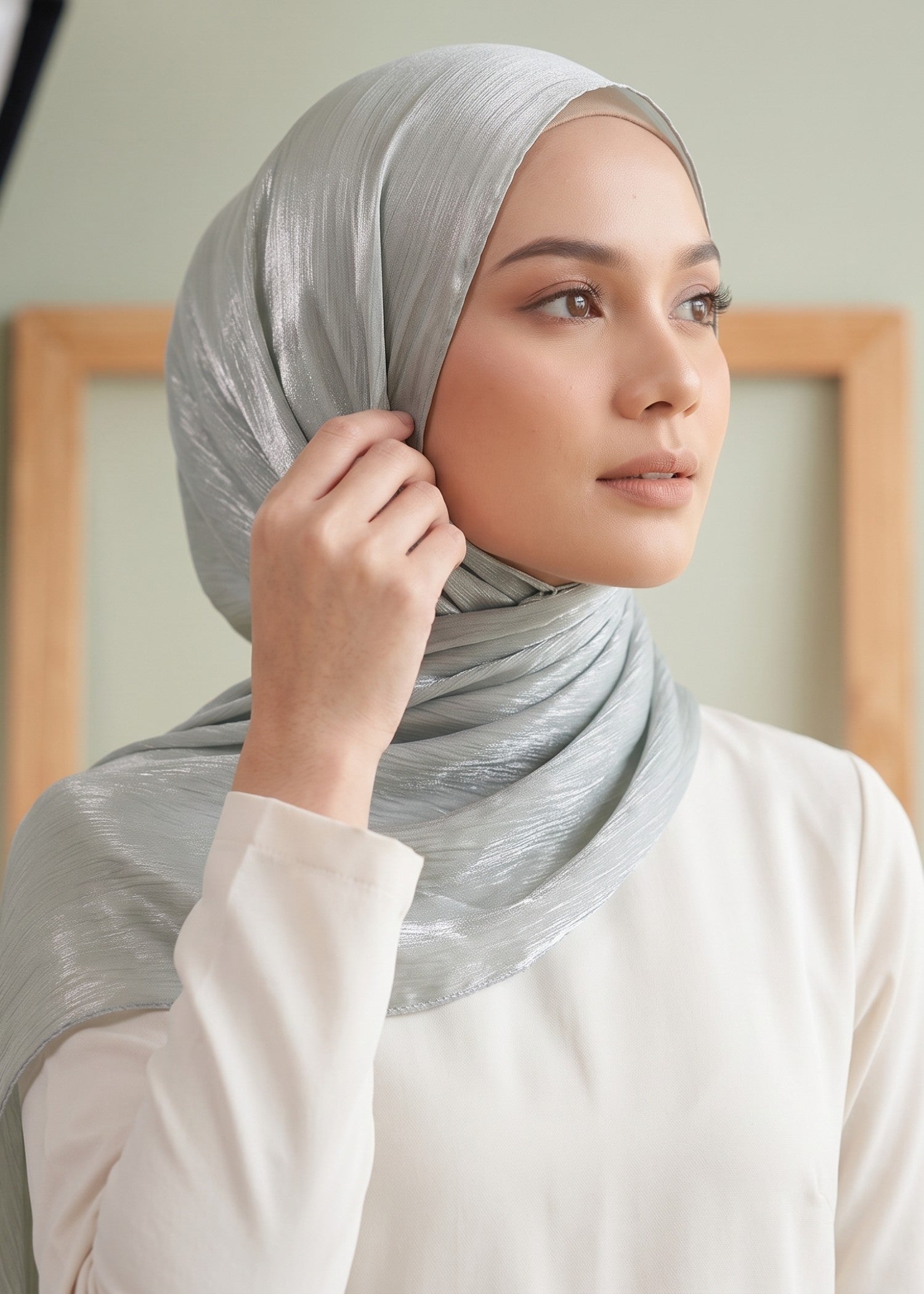 organza Hijab in Ash grey