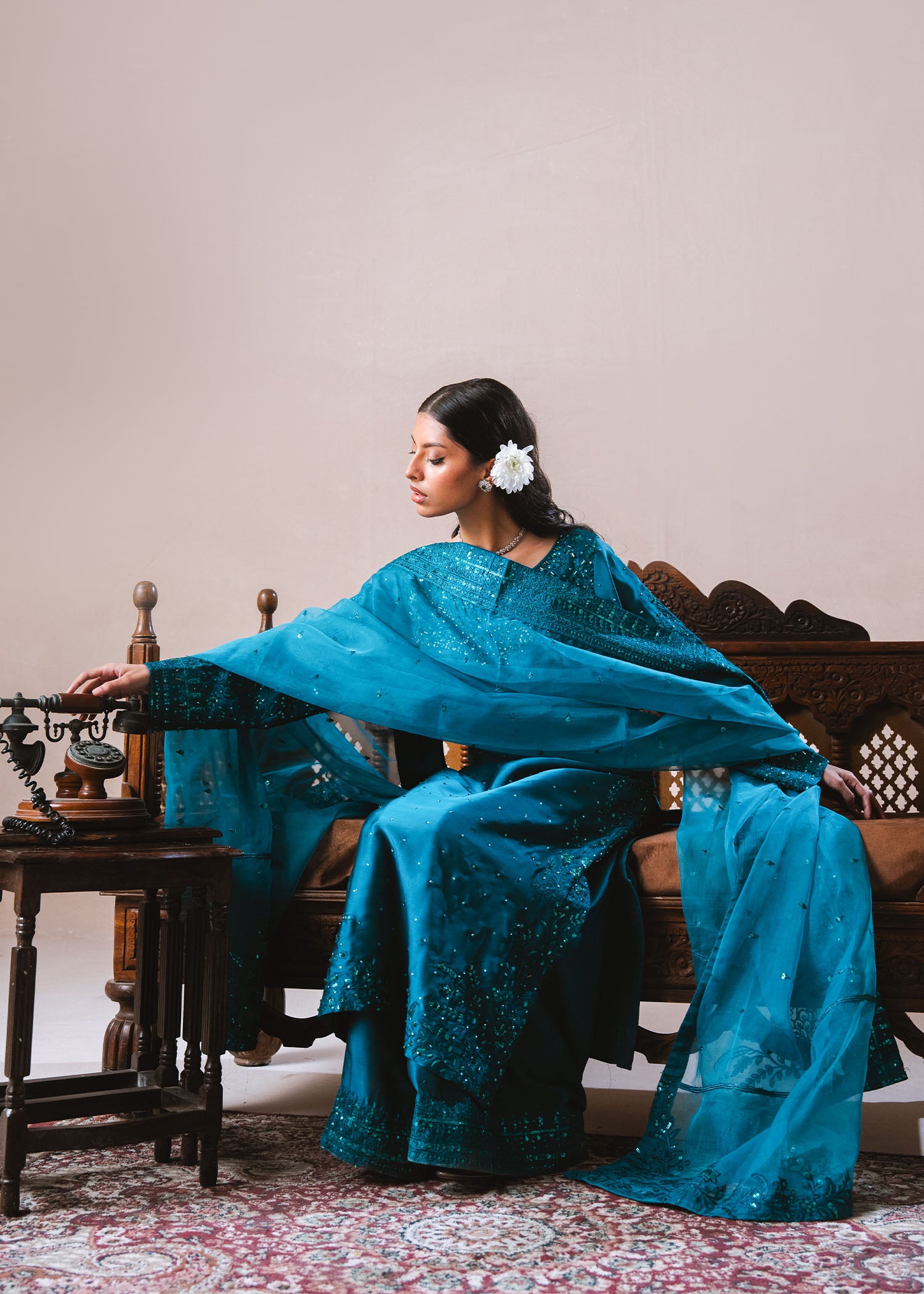 charmuse/shamooz Kurta Set in Ocean blue