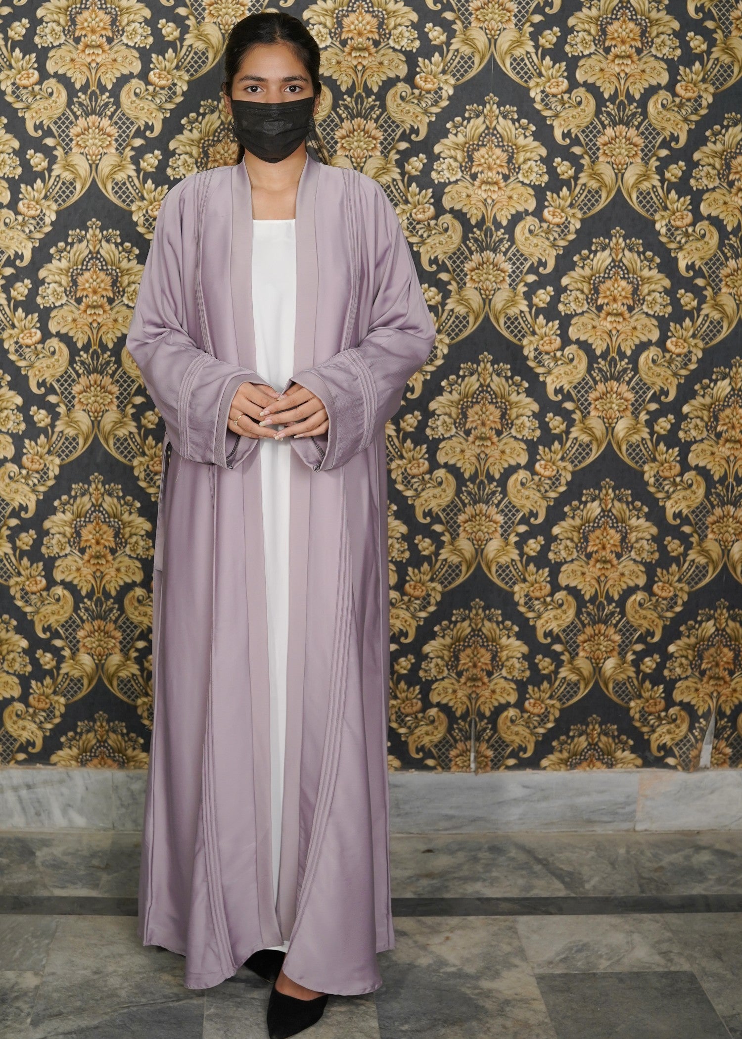 thai silk Abaya in Lilac