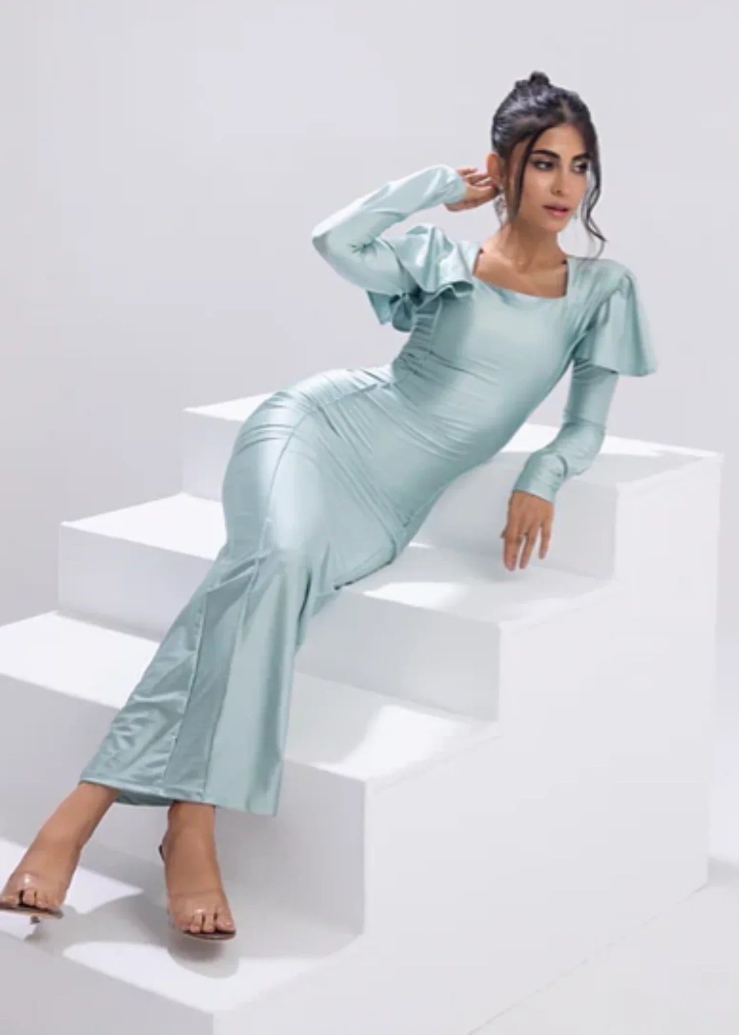 spandex Dress in Moss green