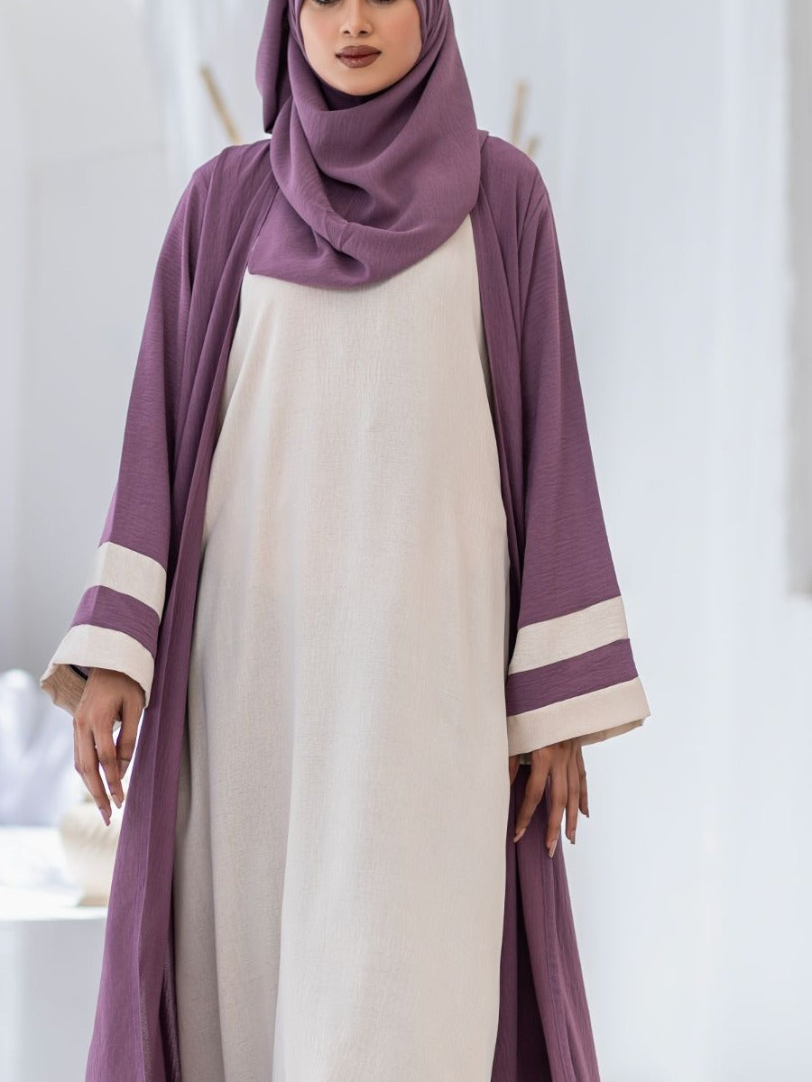polyester Abaya in Lavender
