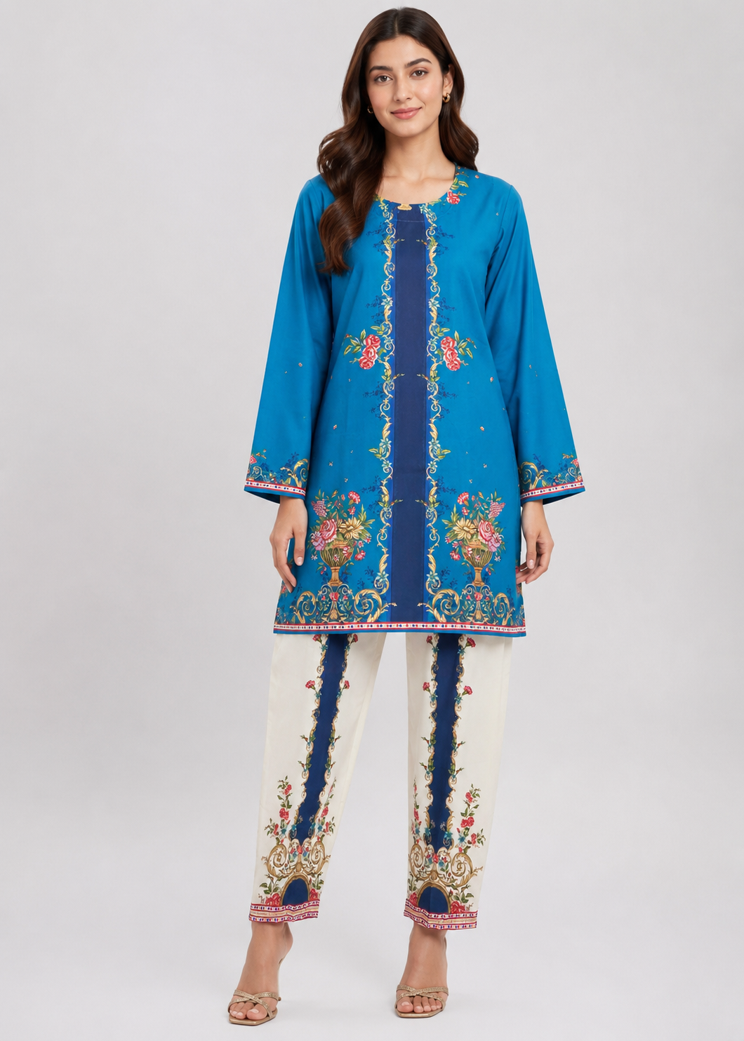 poly lawn Co Ord Sets in Cerulean