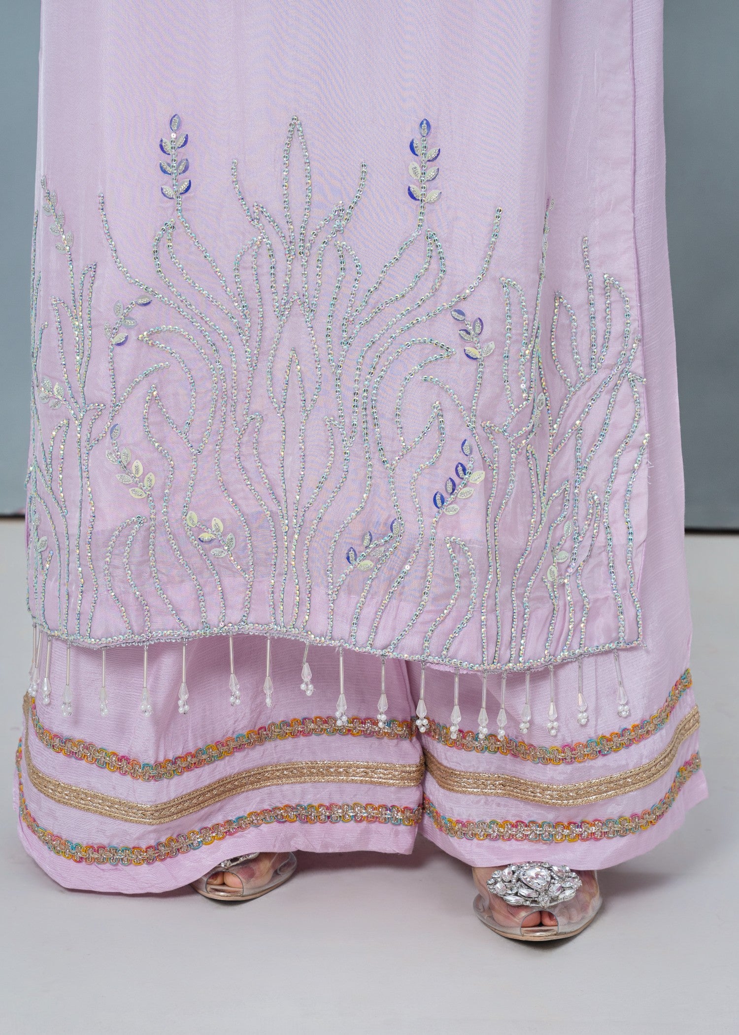 medium silk Kurta Set in Lavender pink