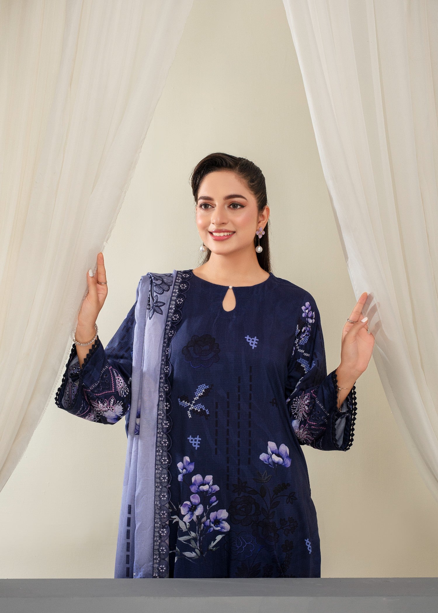 viscose Kurta Set in Purple rain