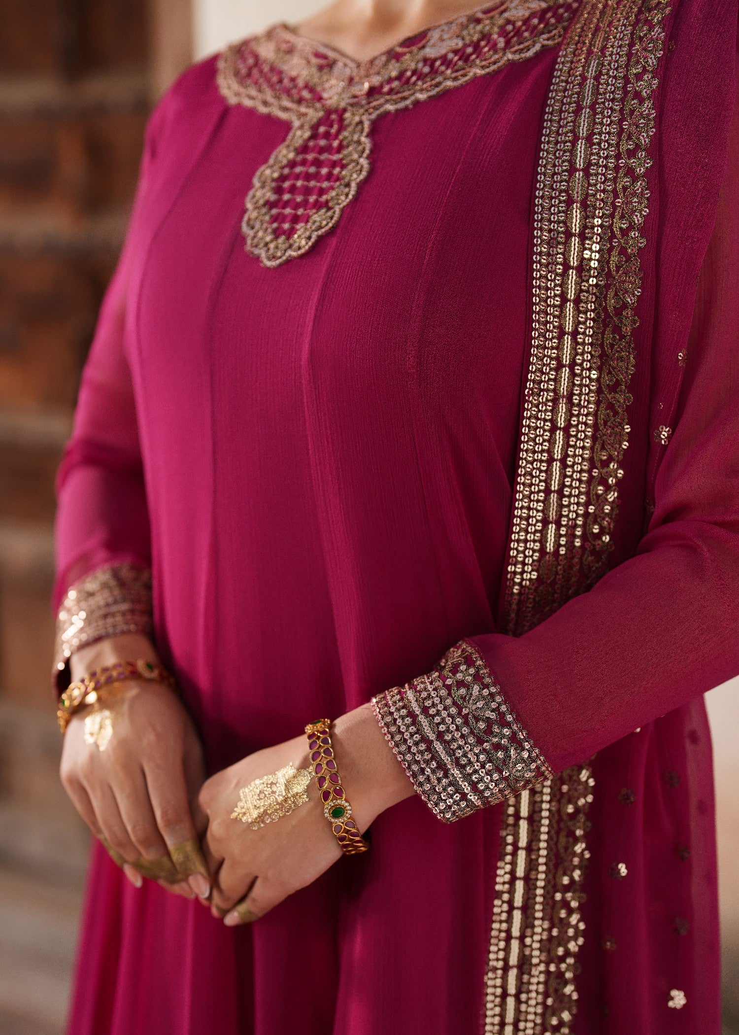 crinkle chiffon Maxi in Magenta haze