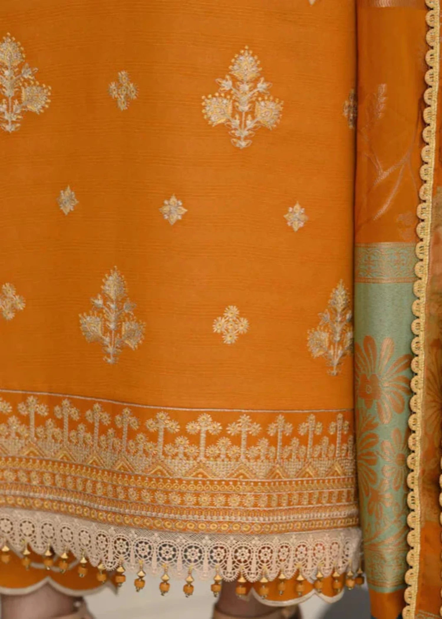 dhanak Kurta Set in Goldenrod
