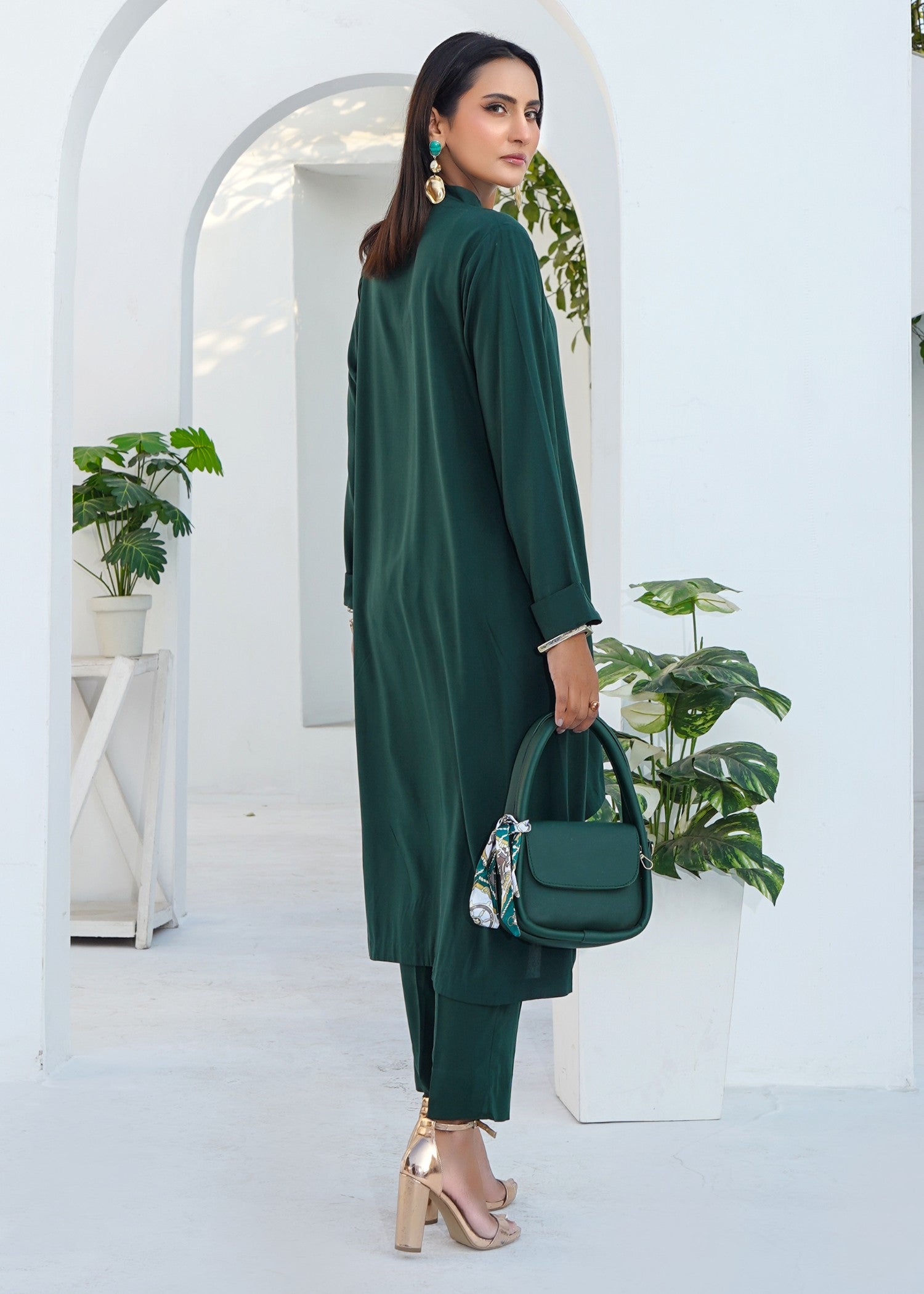 irish linen Co Ord Sets in Emerald green