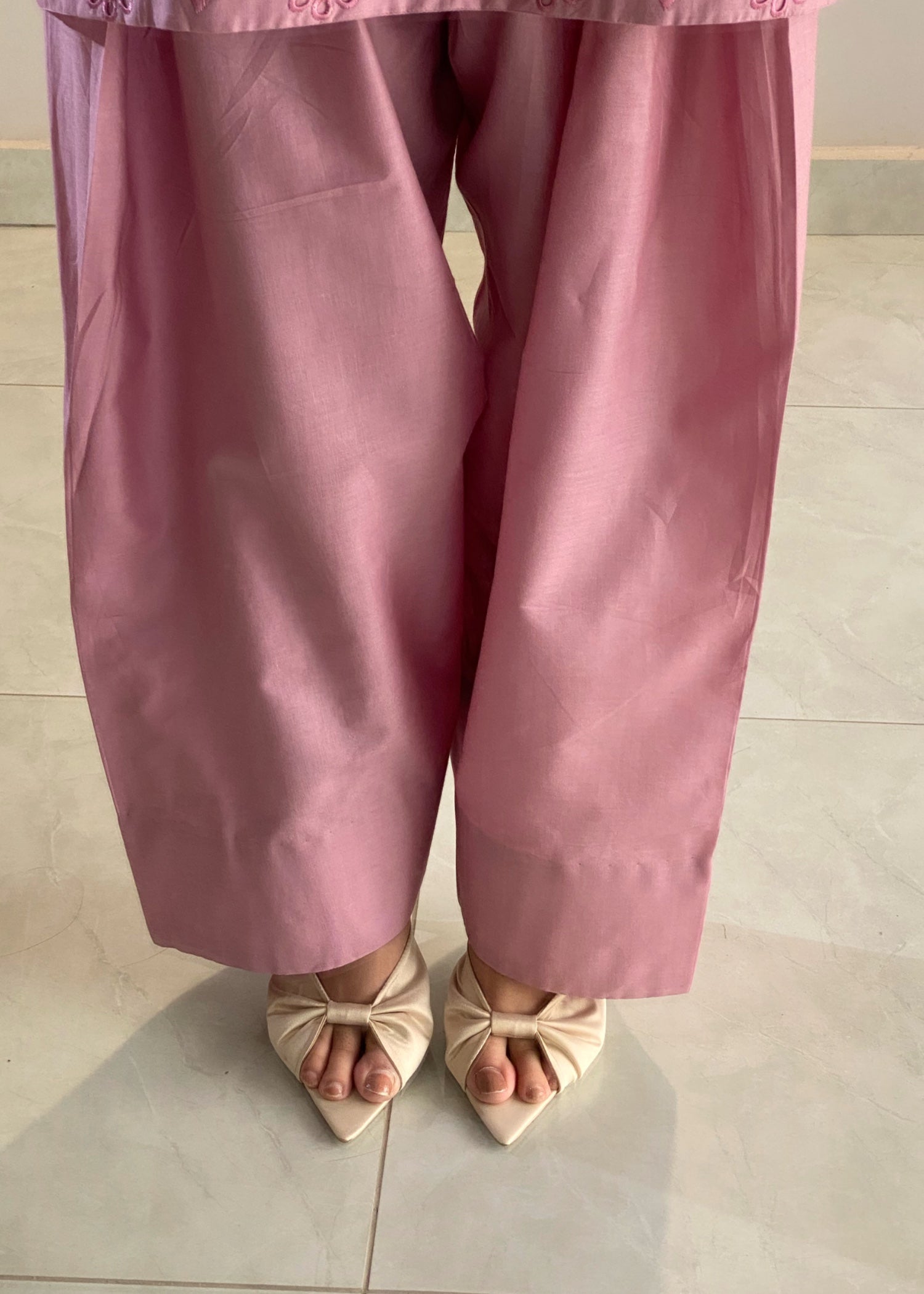 cotton Kurta Set in Purple taupe