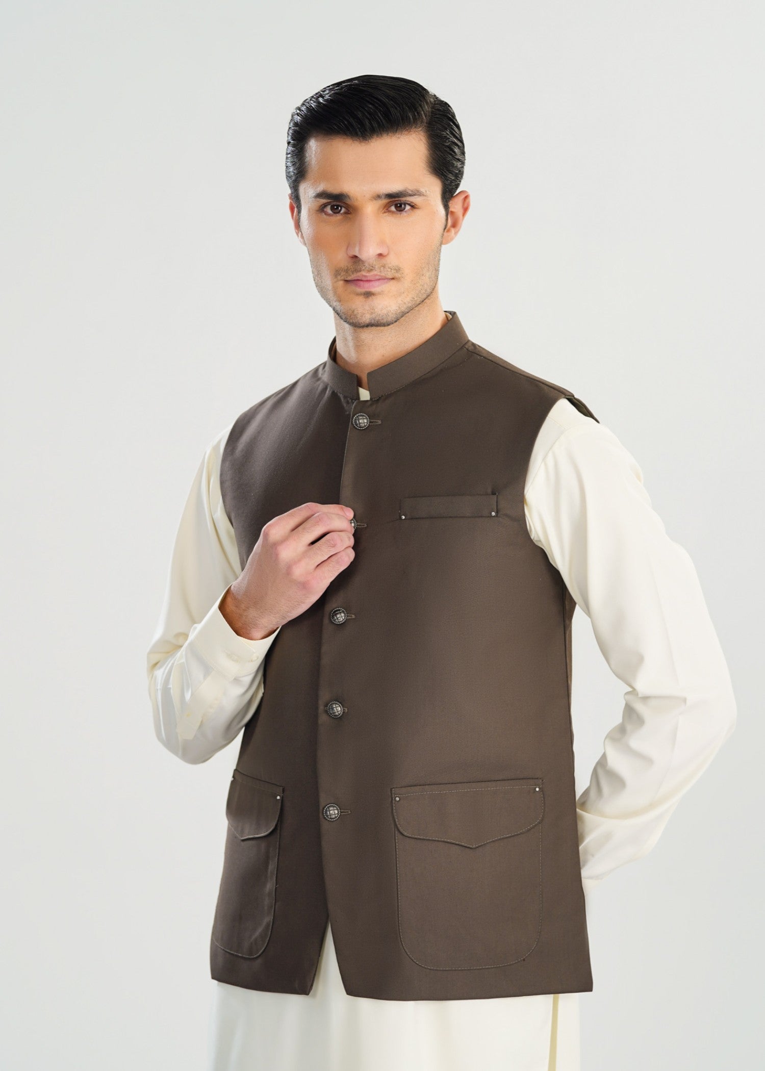 suiting Waistcoat in Brown