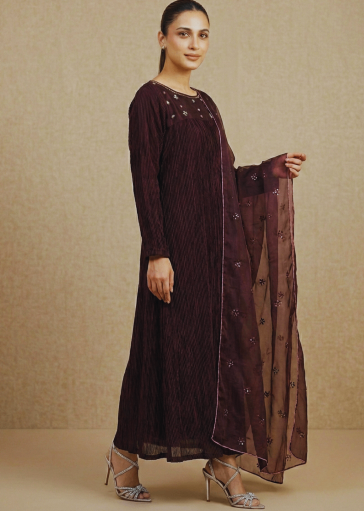 silk Maxi in Burgundy