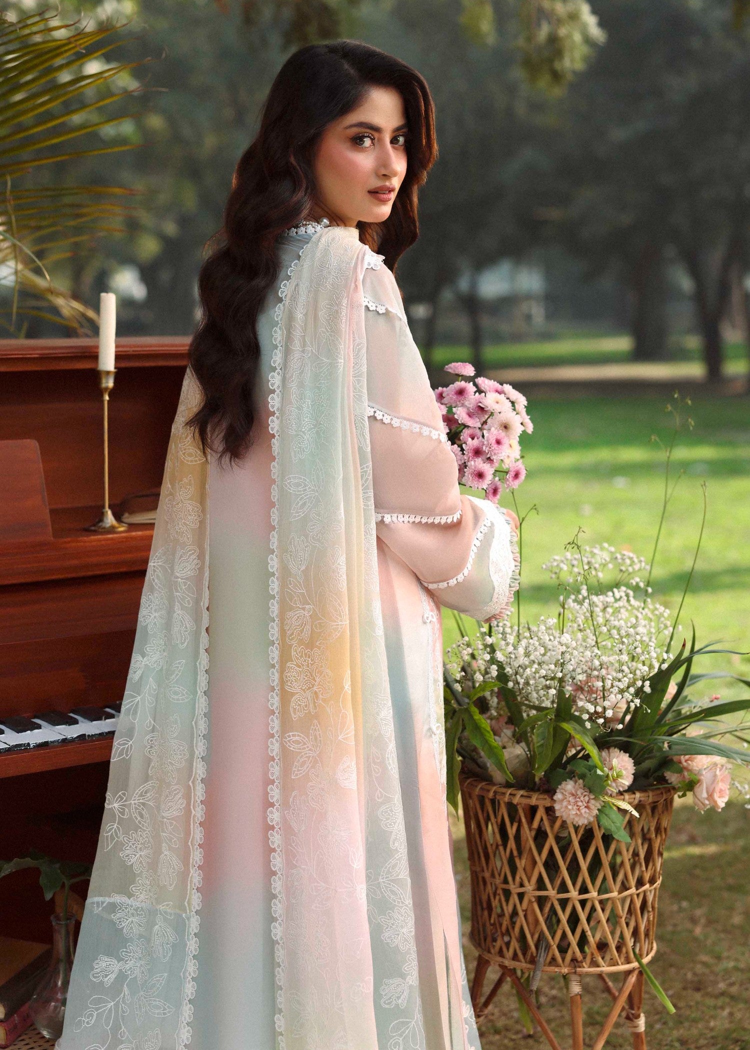 swiss voil Kurta Set in Multi