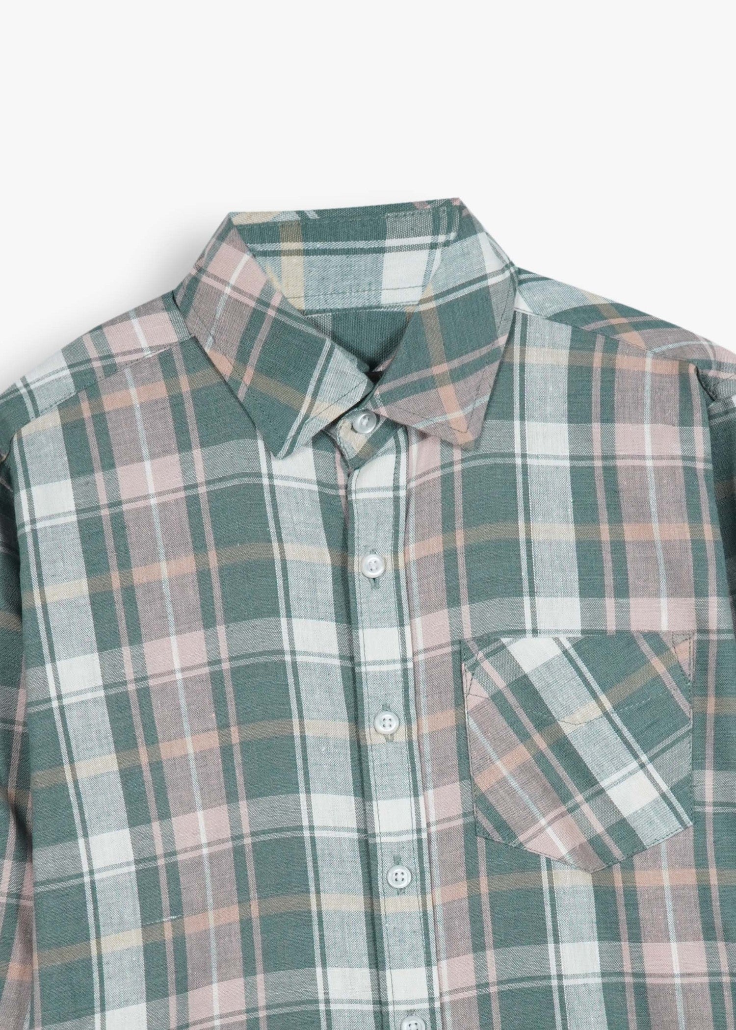 cotton Casual Shirt in Green, grey