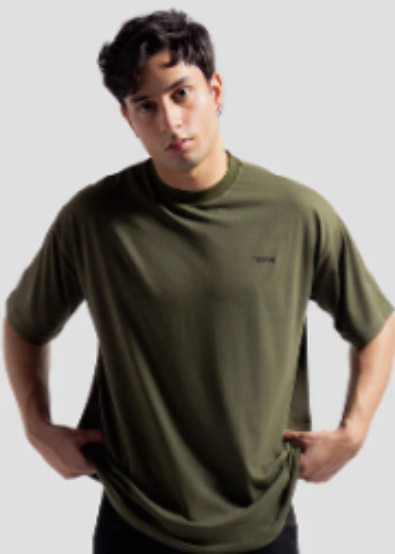 cotton T Shirt in Olive green