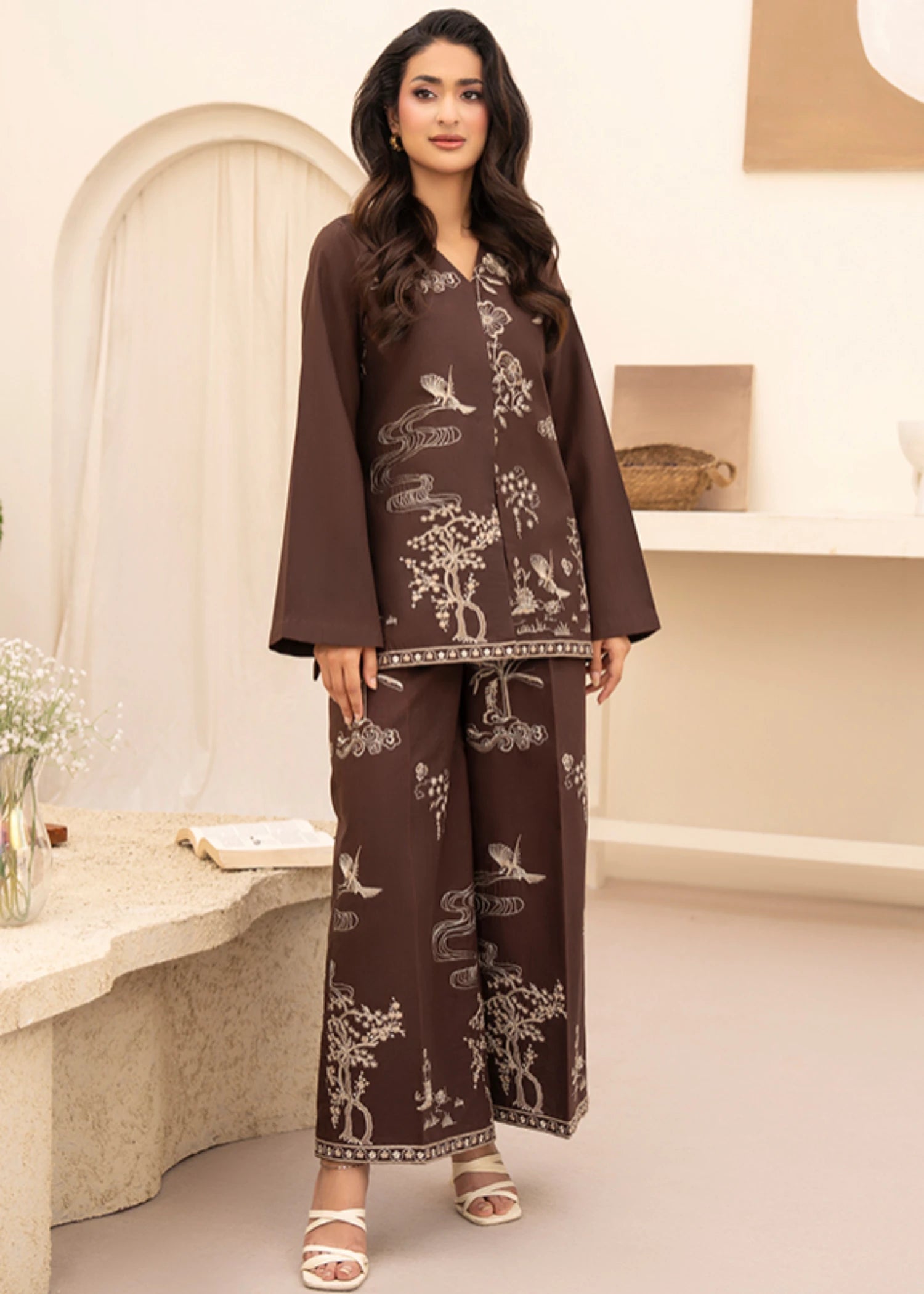 cotton Co ord Sets in Chocolate brown