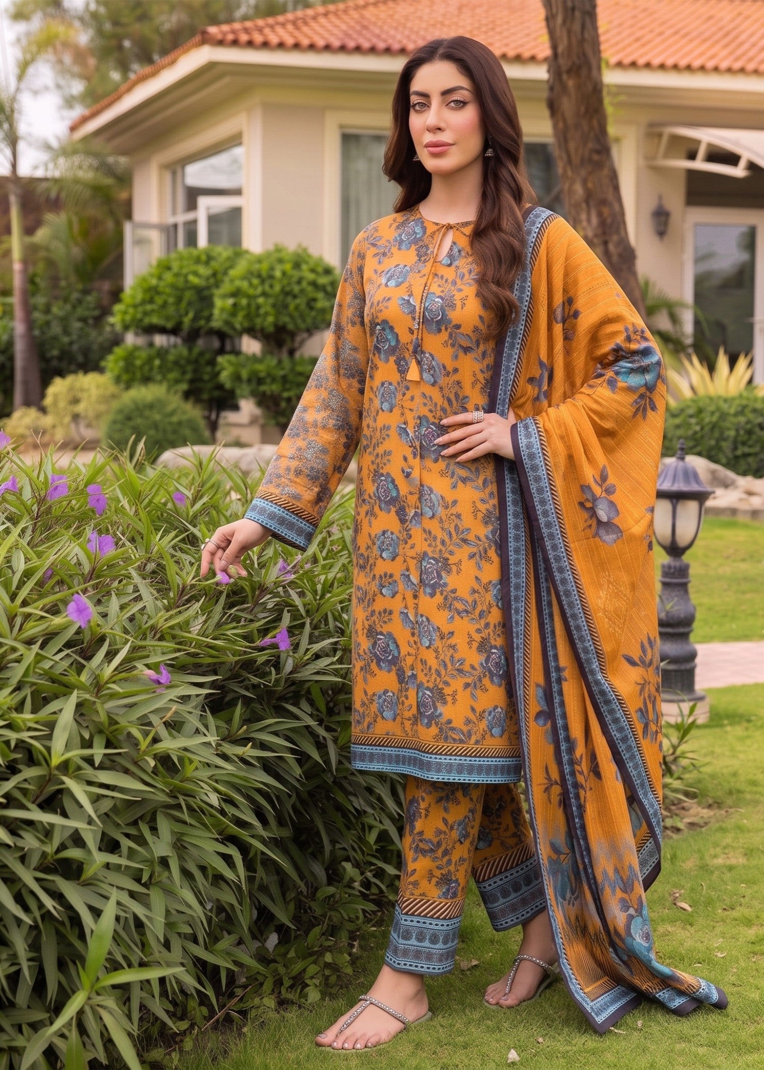 lawn Unstitched in Mari gold