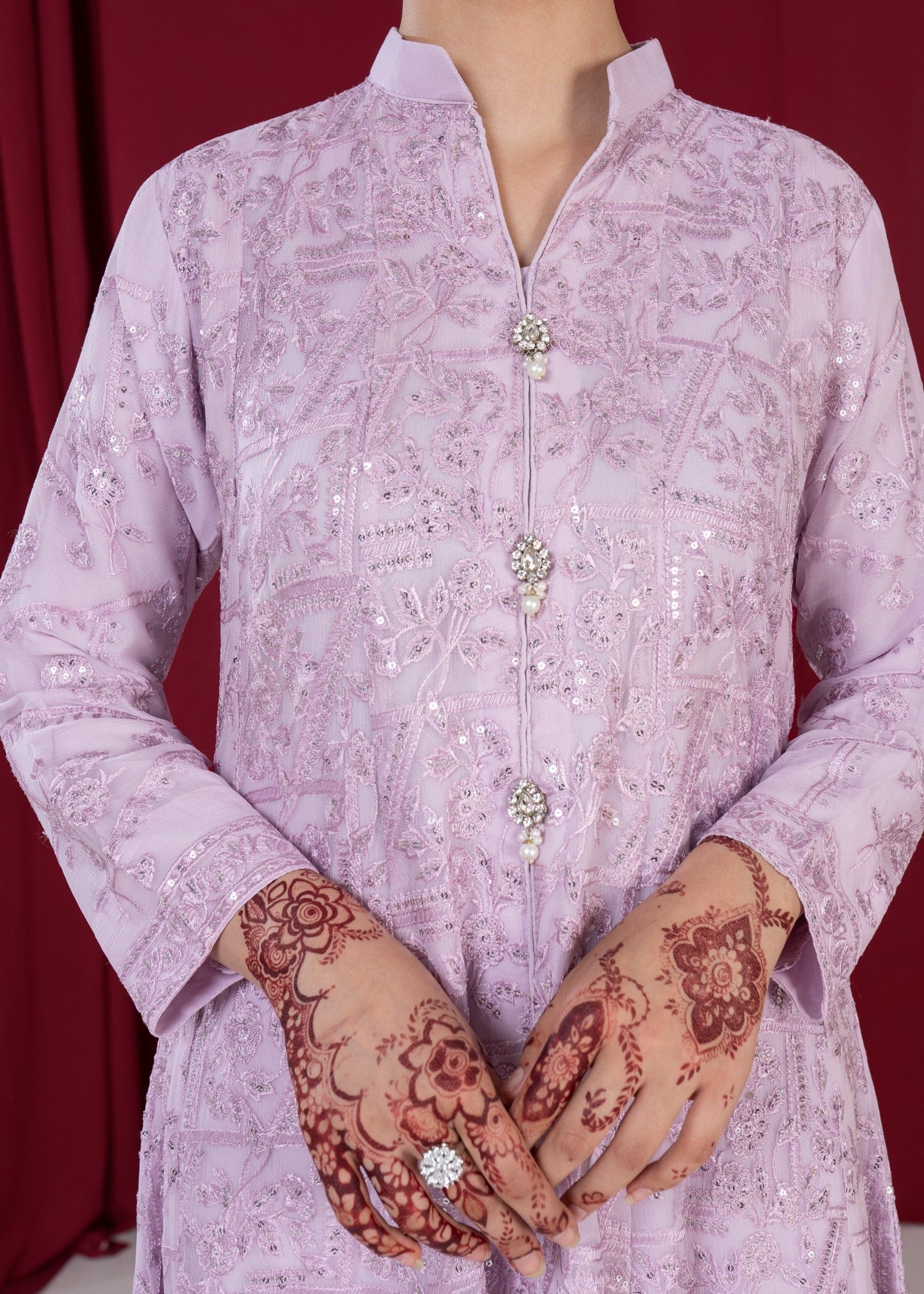 bemberg crinkle chiffon Maxi in Lilac