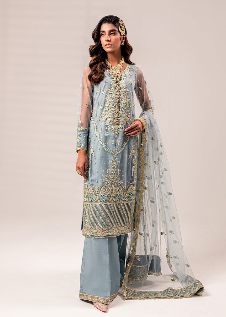 net Unstitched in Sky blue