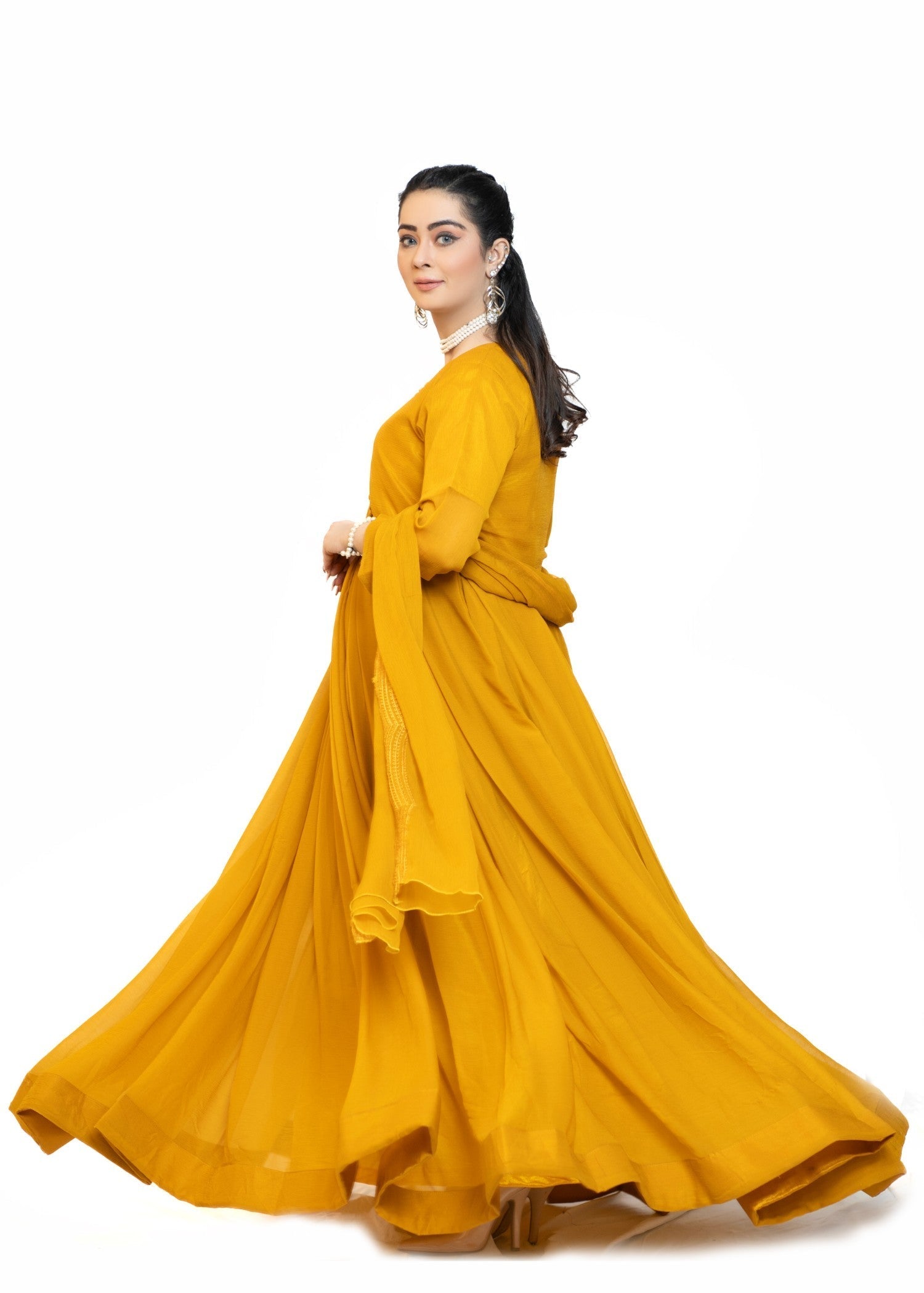 chiffon Maxi in Mustard