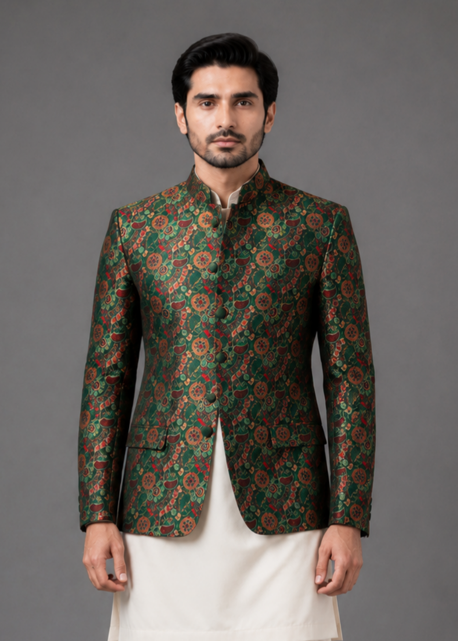 velvet Prince Coat in Green
