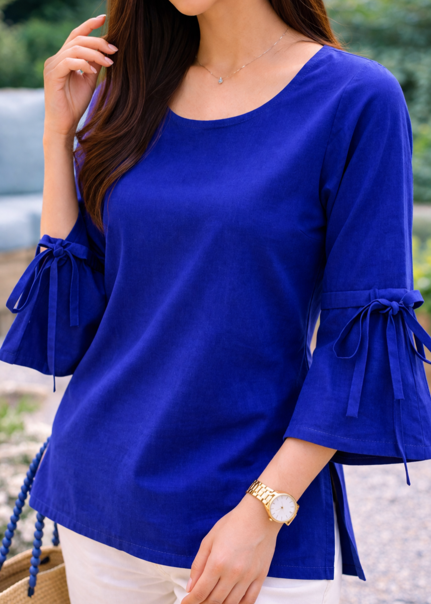 lawn Top in Dark blue