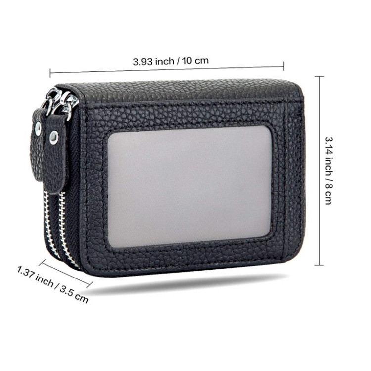 New leather wallet large capacity double zipper