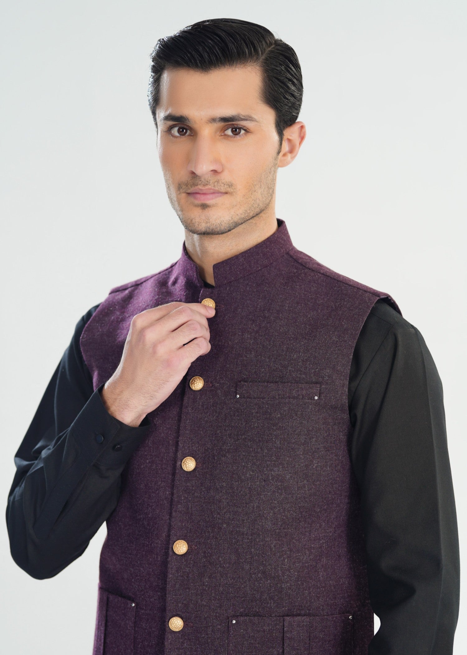 wool Waistcoat in Purple