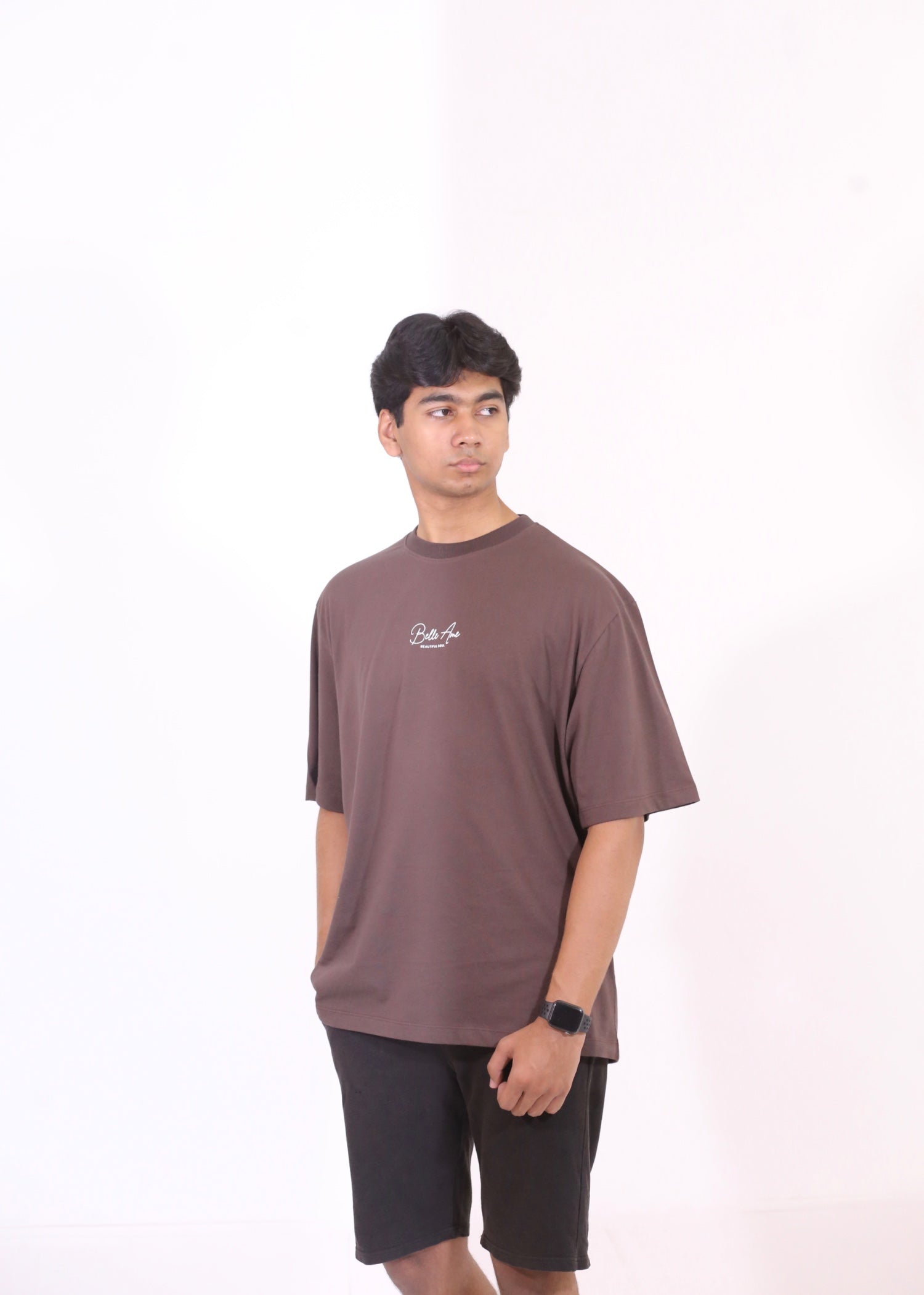 cotton jersey T Shirt in Chocolate brown