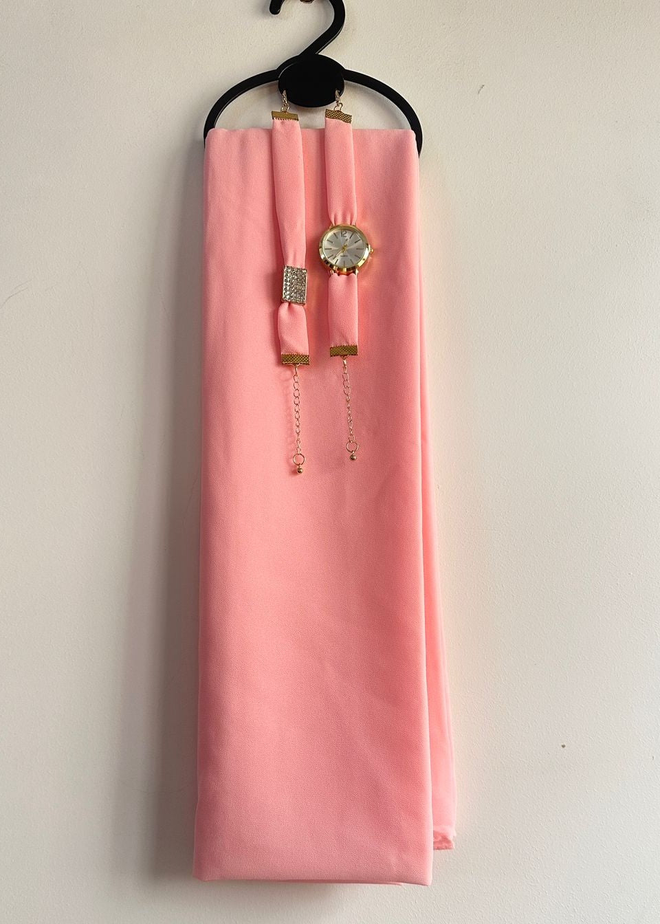 georgette Hijab in Peach pink