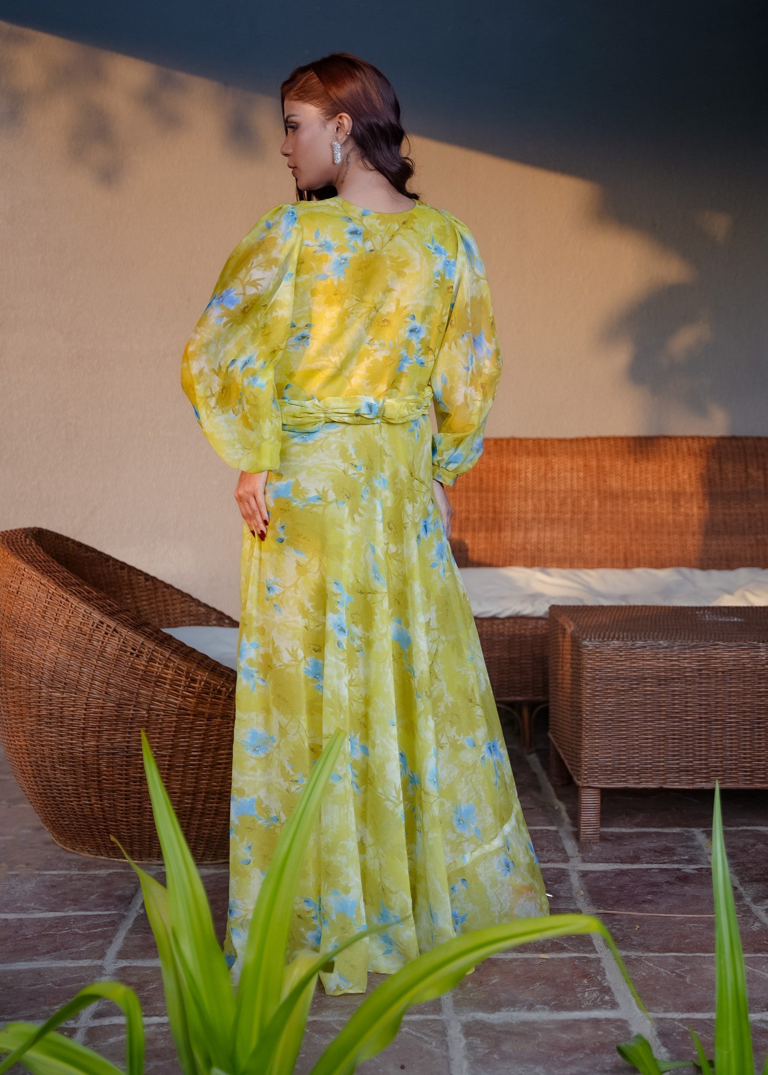silk charmeuse Maxi in Mellow yellow