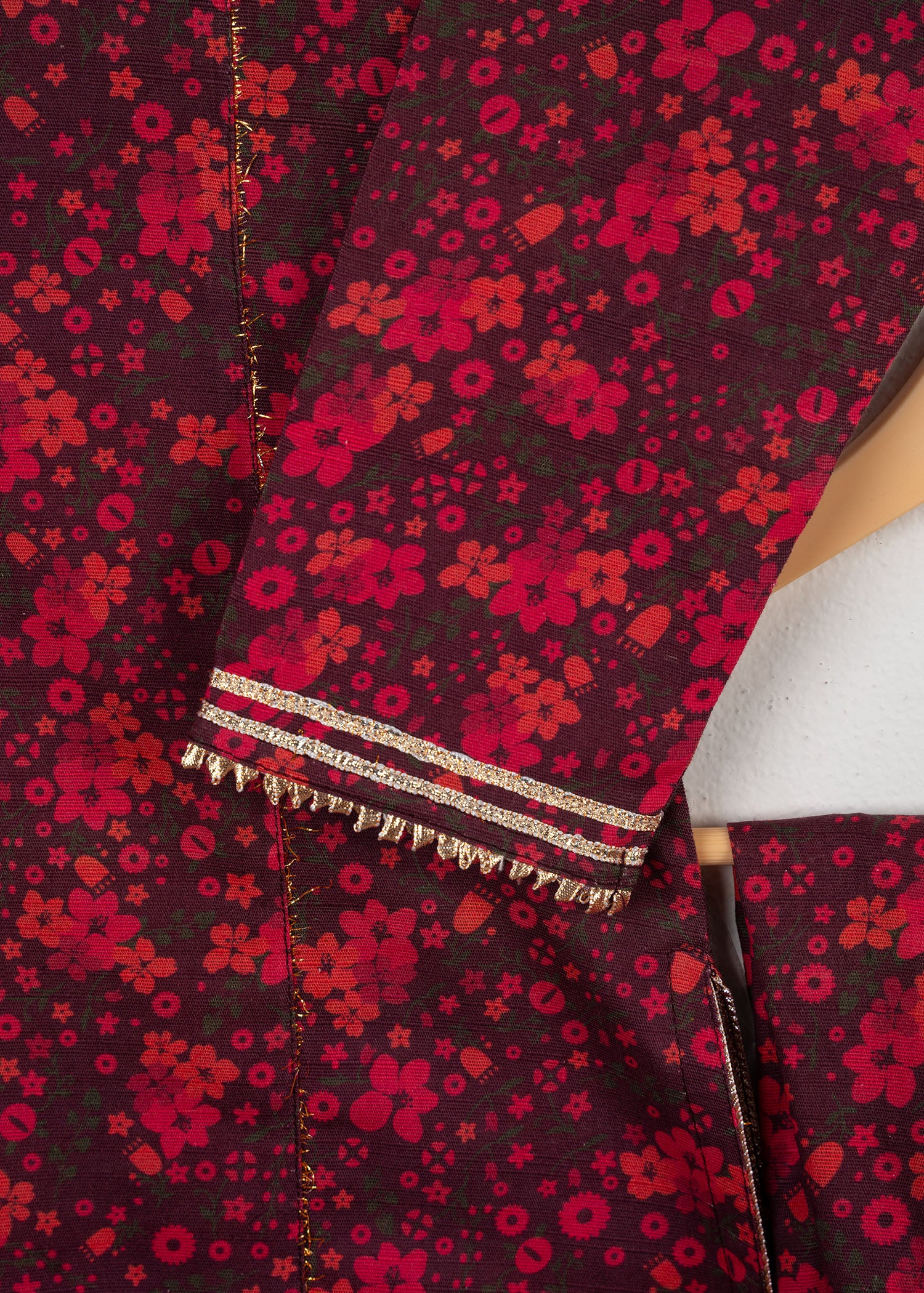 khaddar Co Ord Sets in Red, maroon