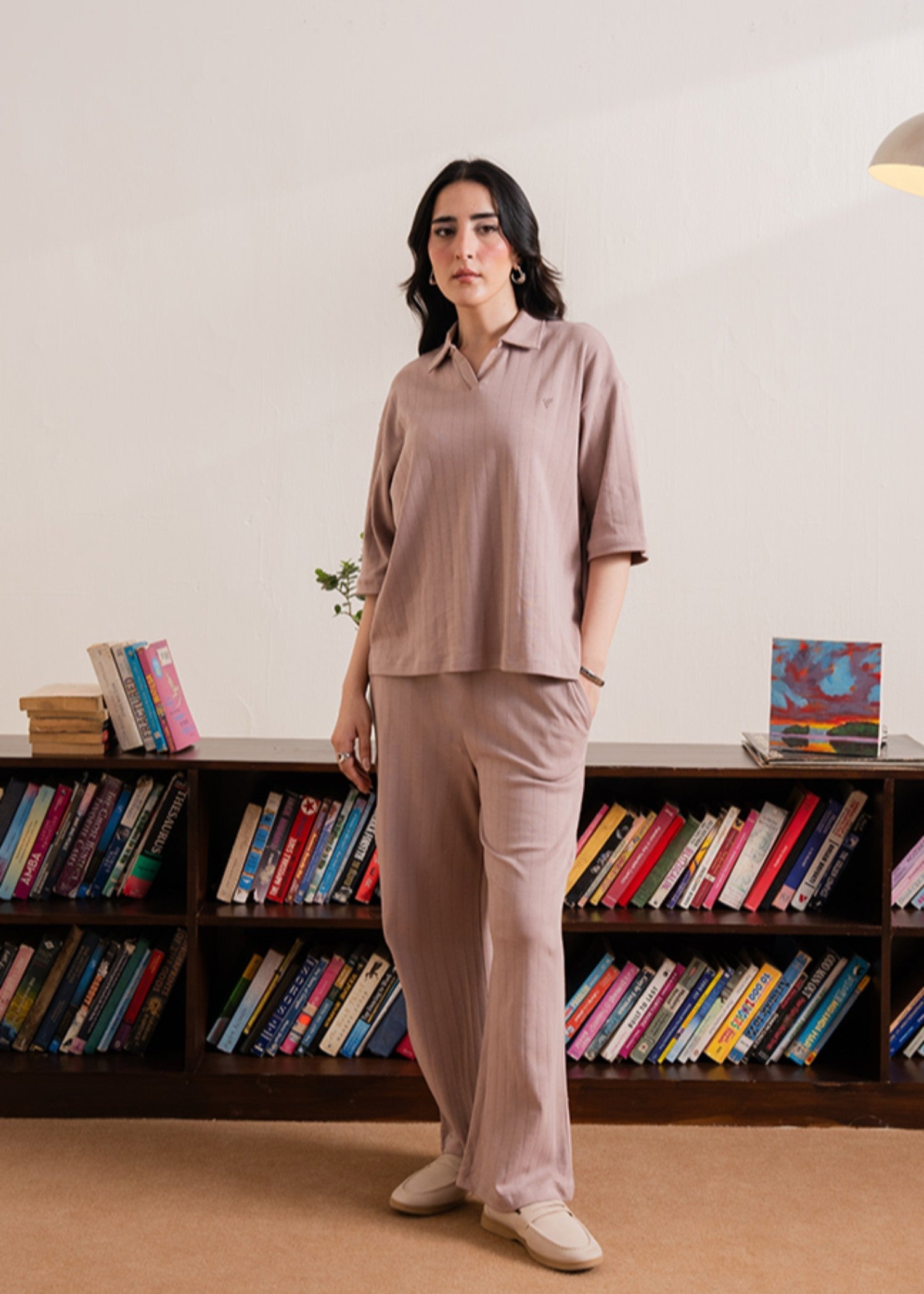 cotton Trousers in Rose pink