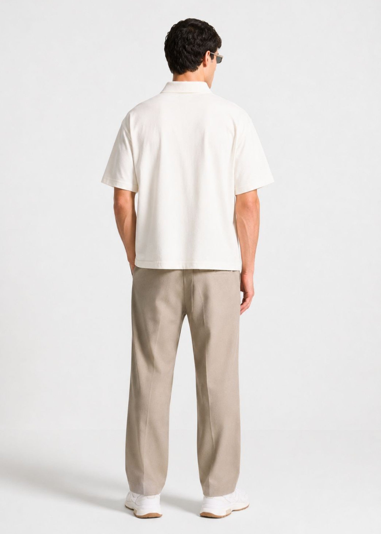 cotton Polo Shirt in Off-white by Imagination Apparel
