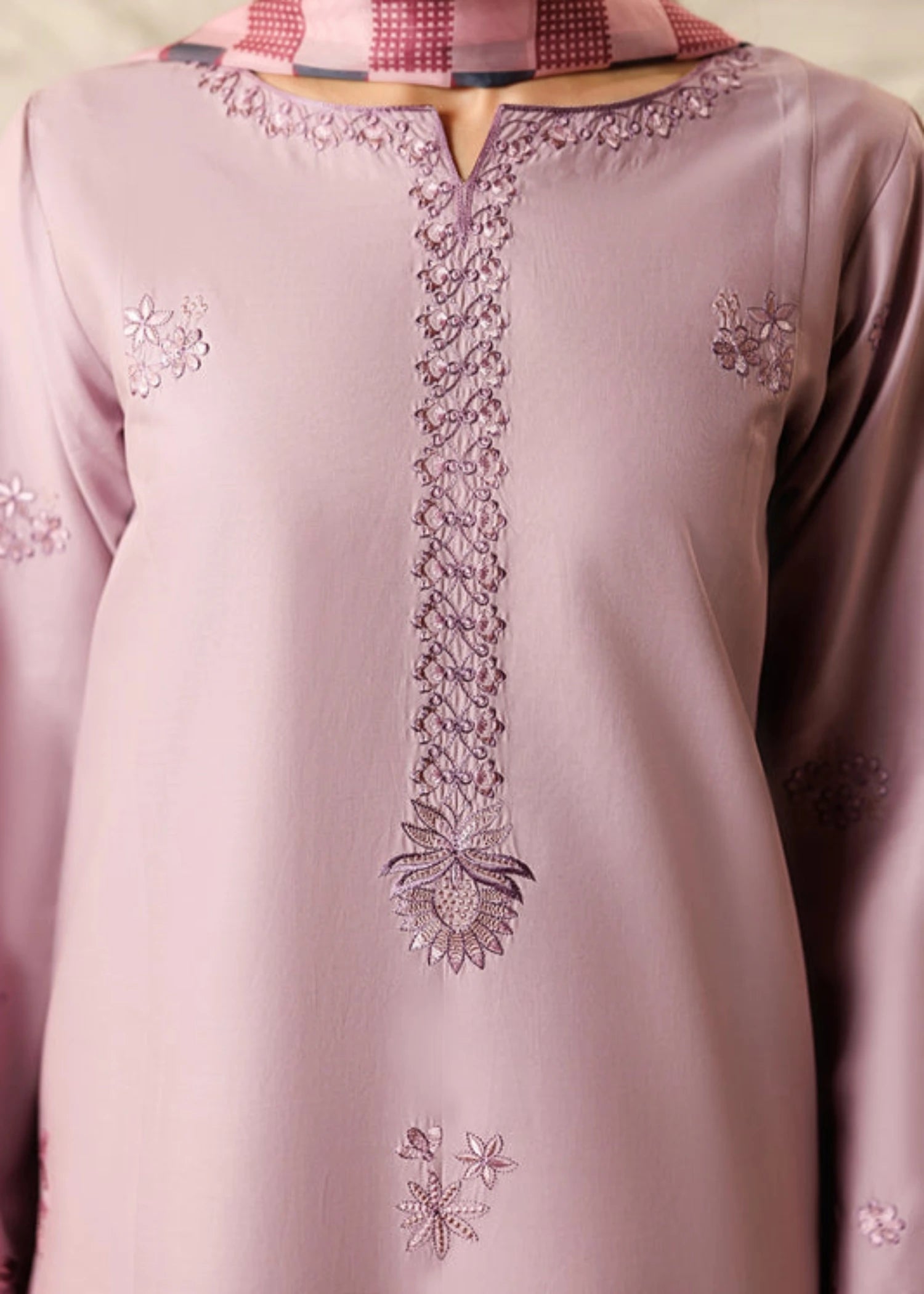 cotton Kurta Set in Mauve