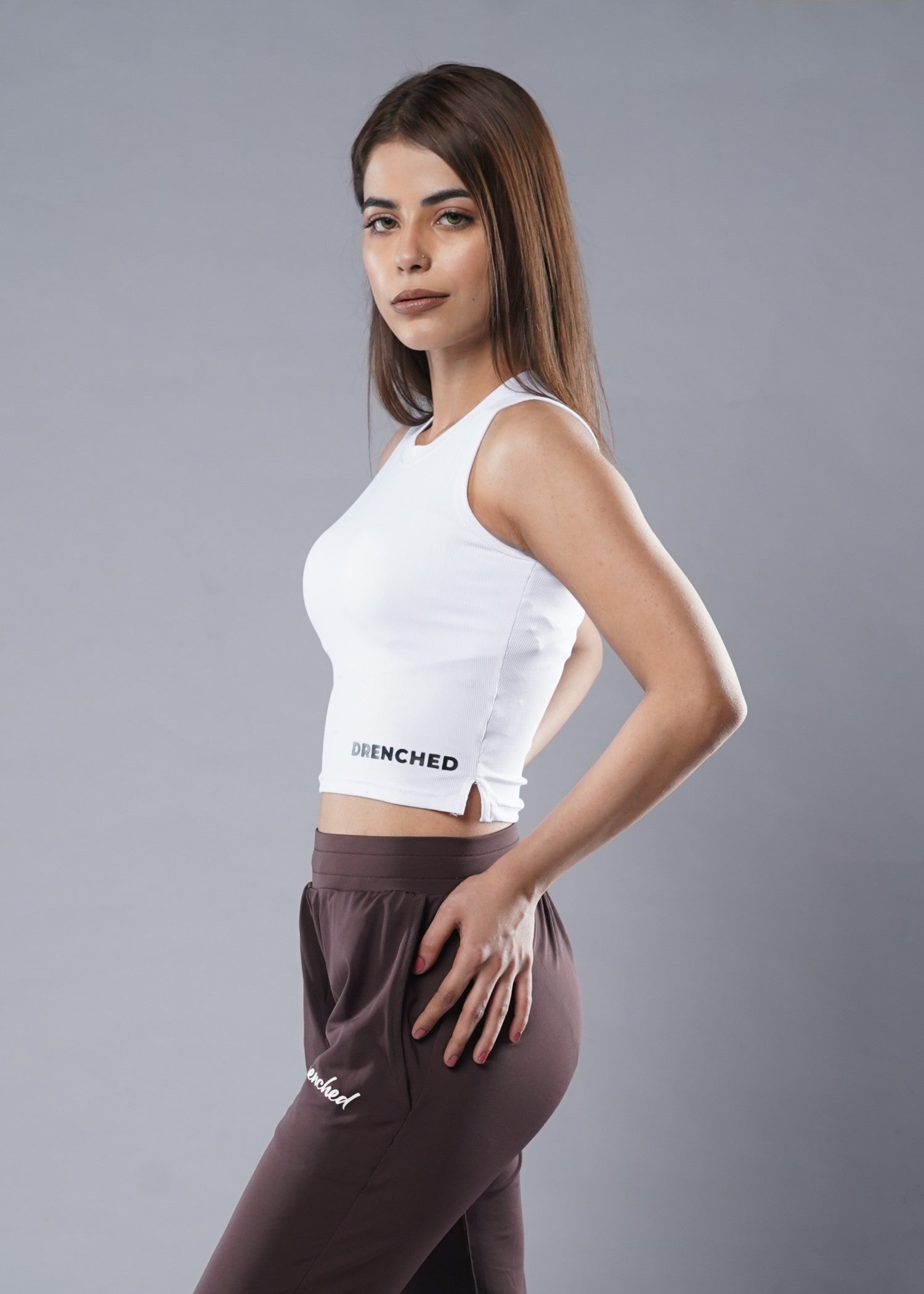 polyester nylon Tank Top in White