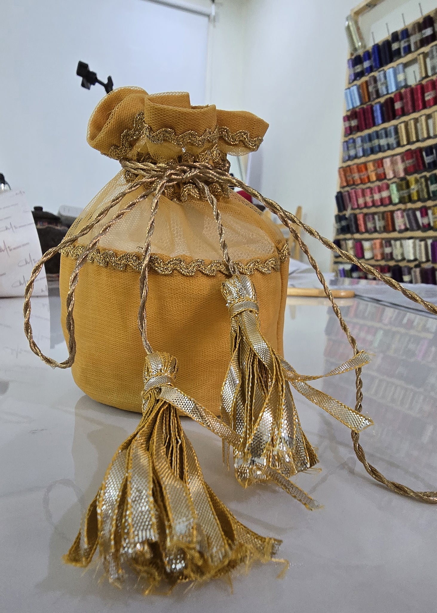 net Gharara in Mustard