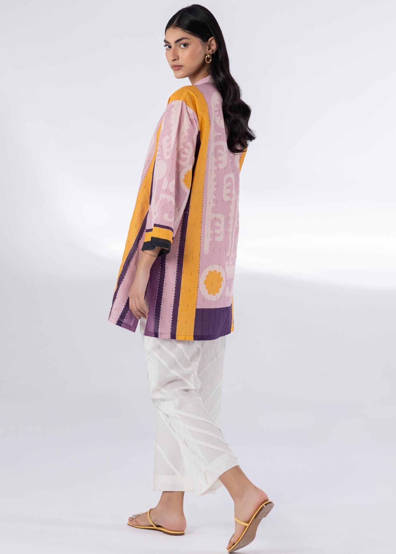 textured lawn Kurti in Multi