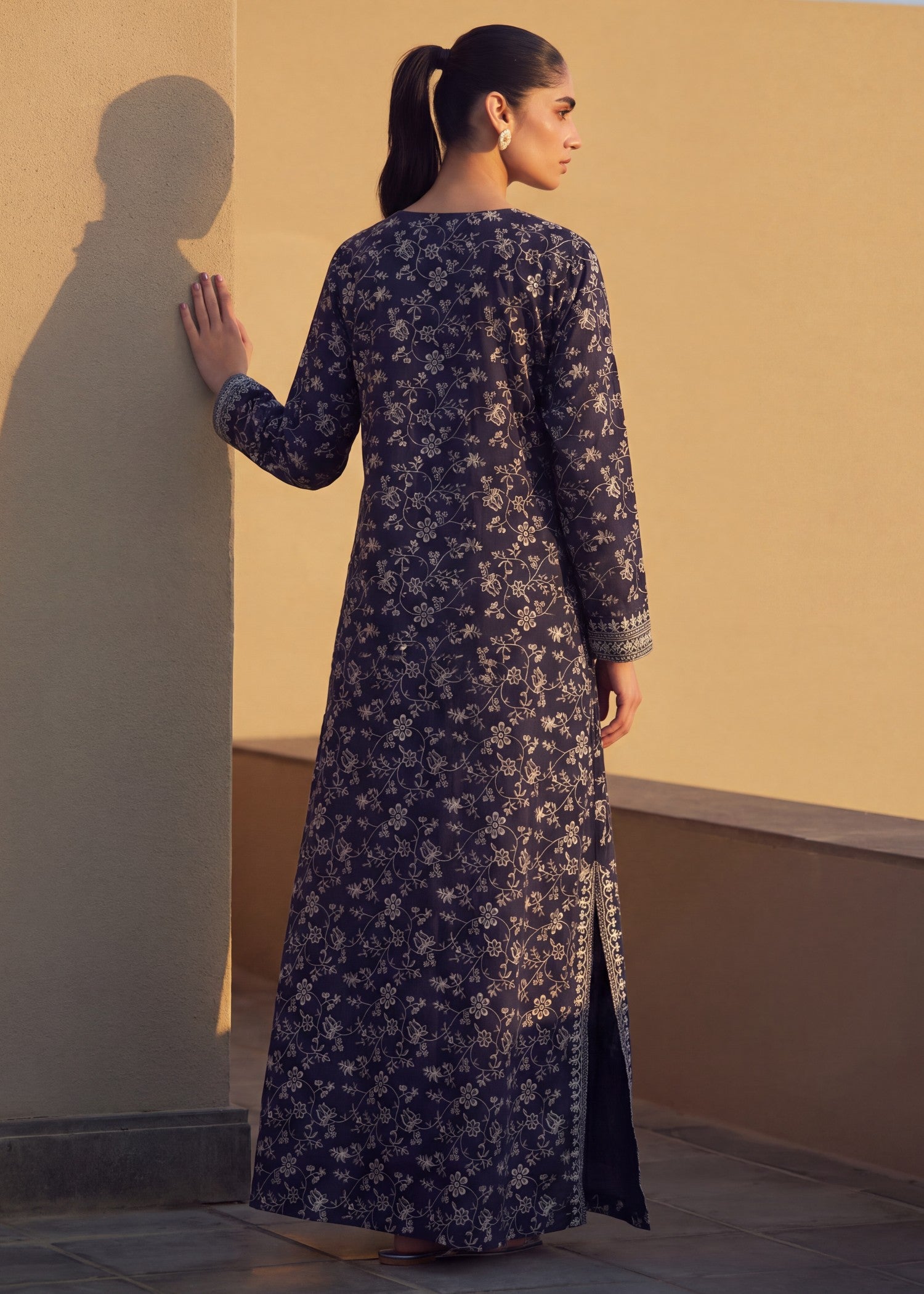 cotton Kaftan in Midnight blue