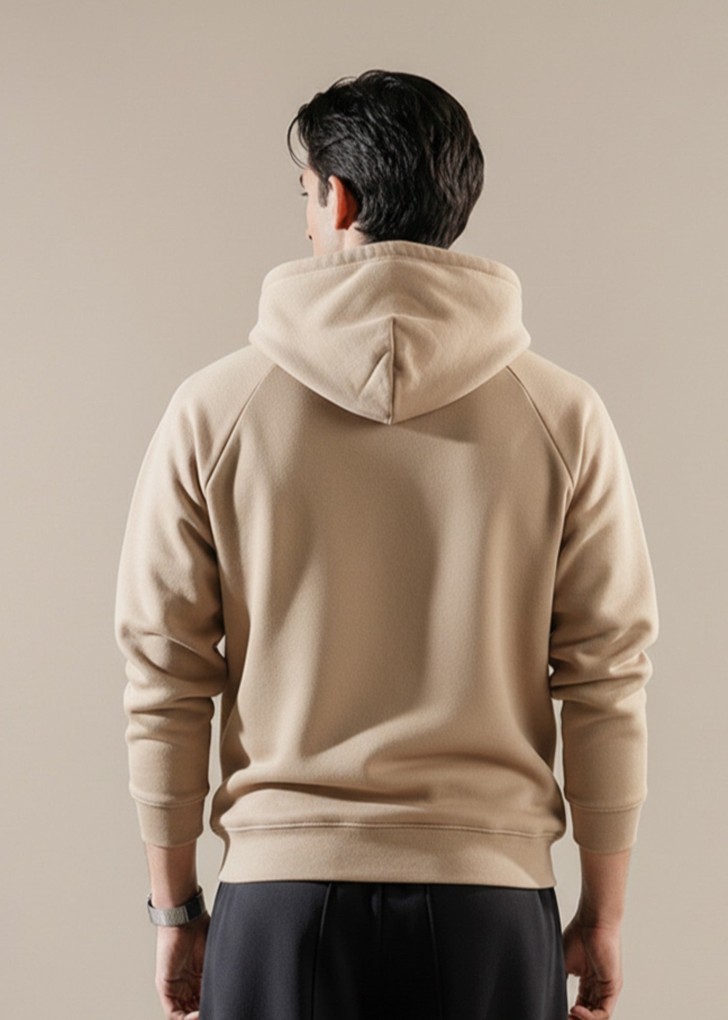 cotton Hoodie in Khaki brown