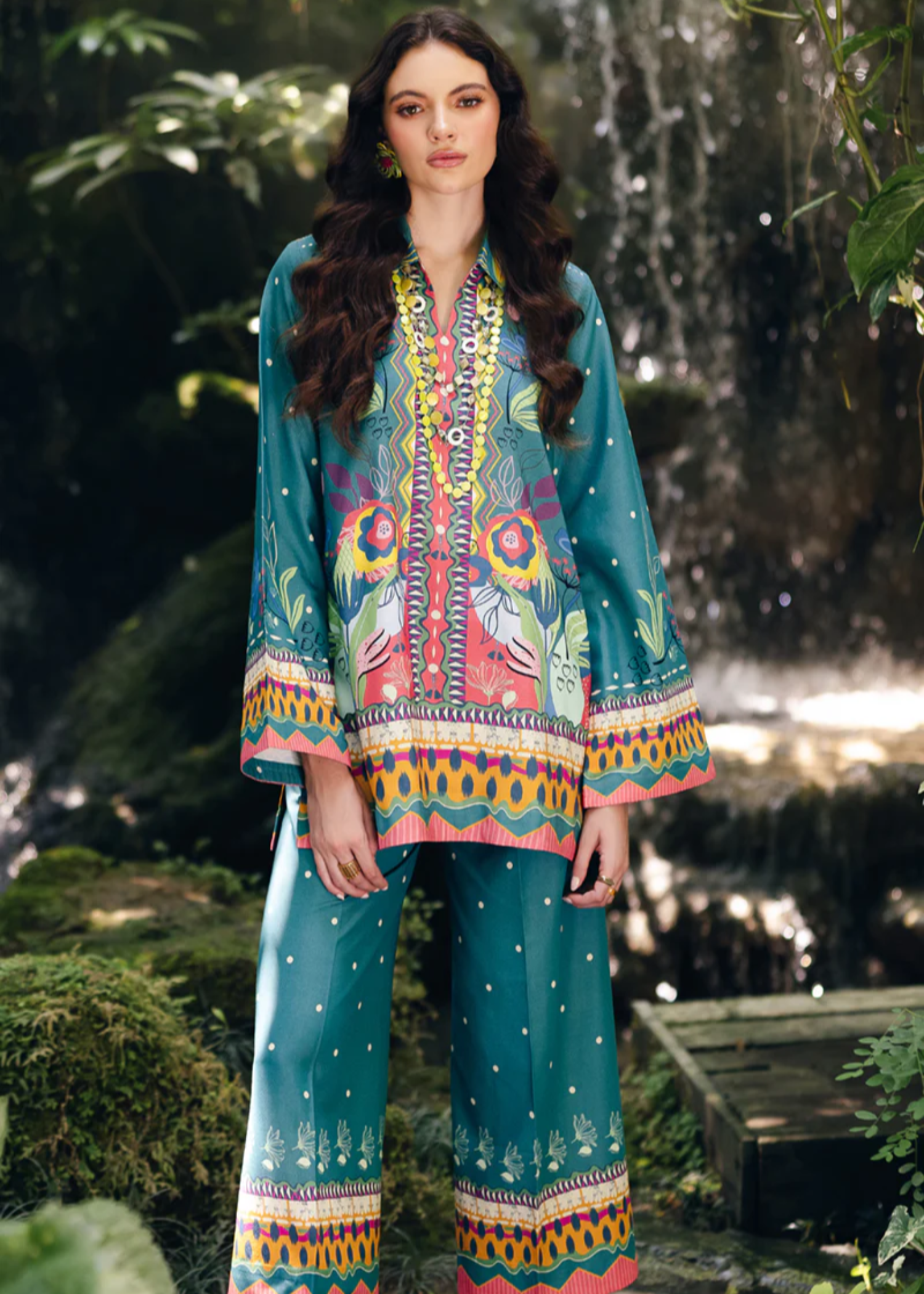 cotton silk Co Ord Sets in Teal