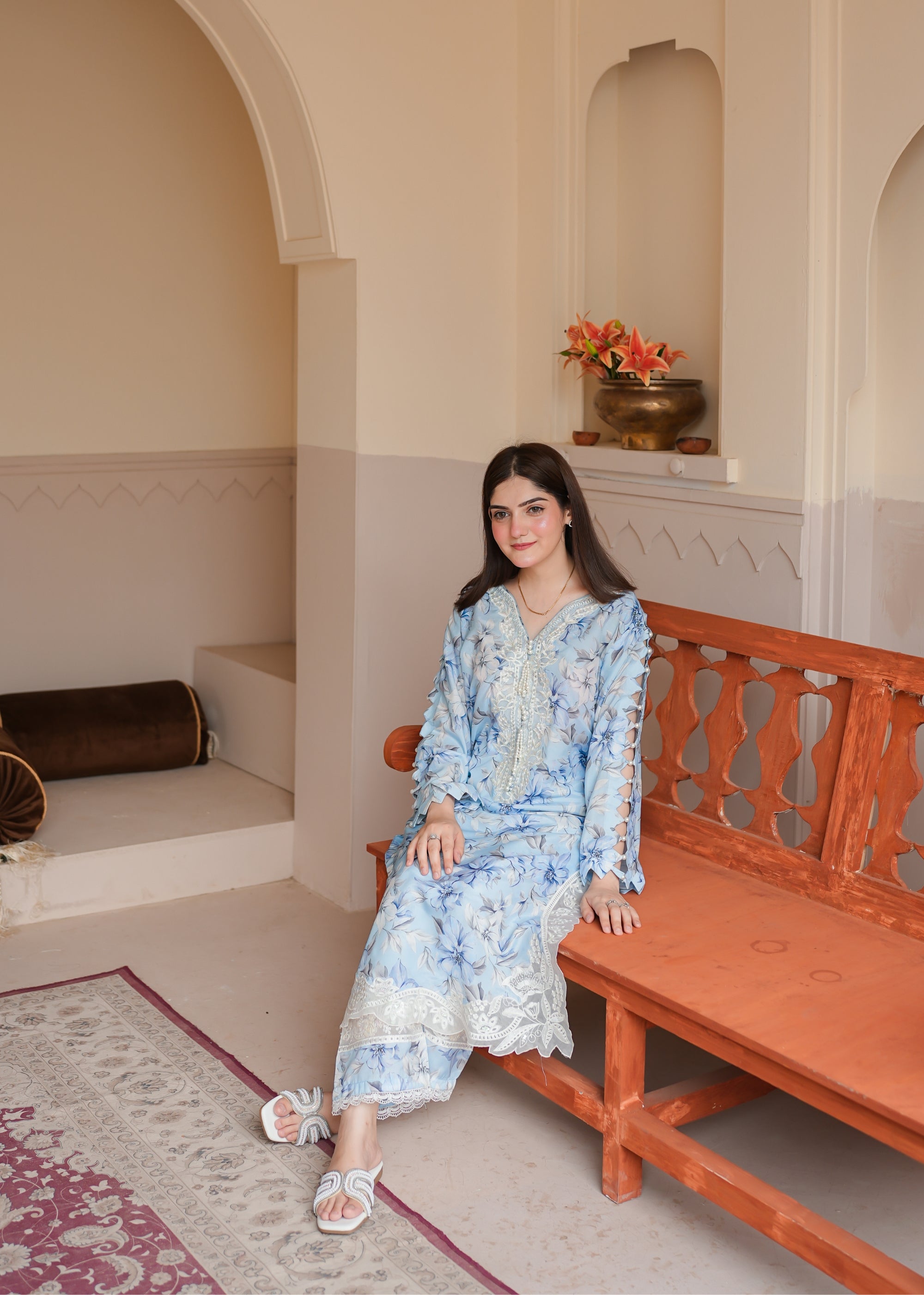 poly lawn Co Ord Sets in Sky