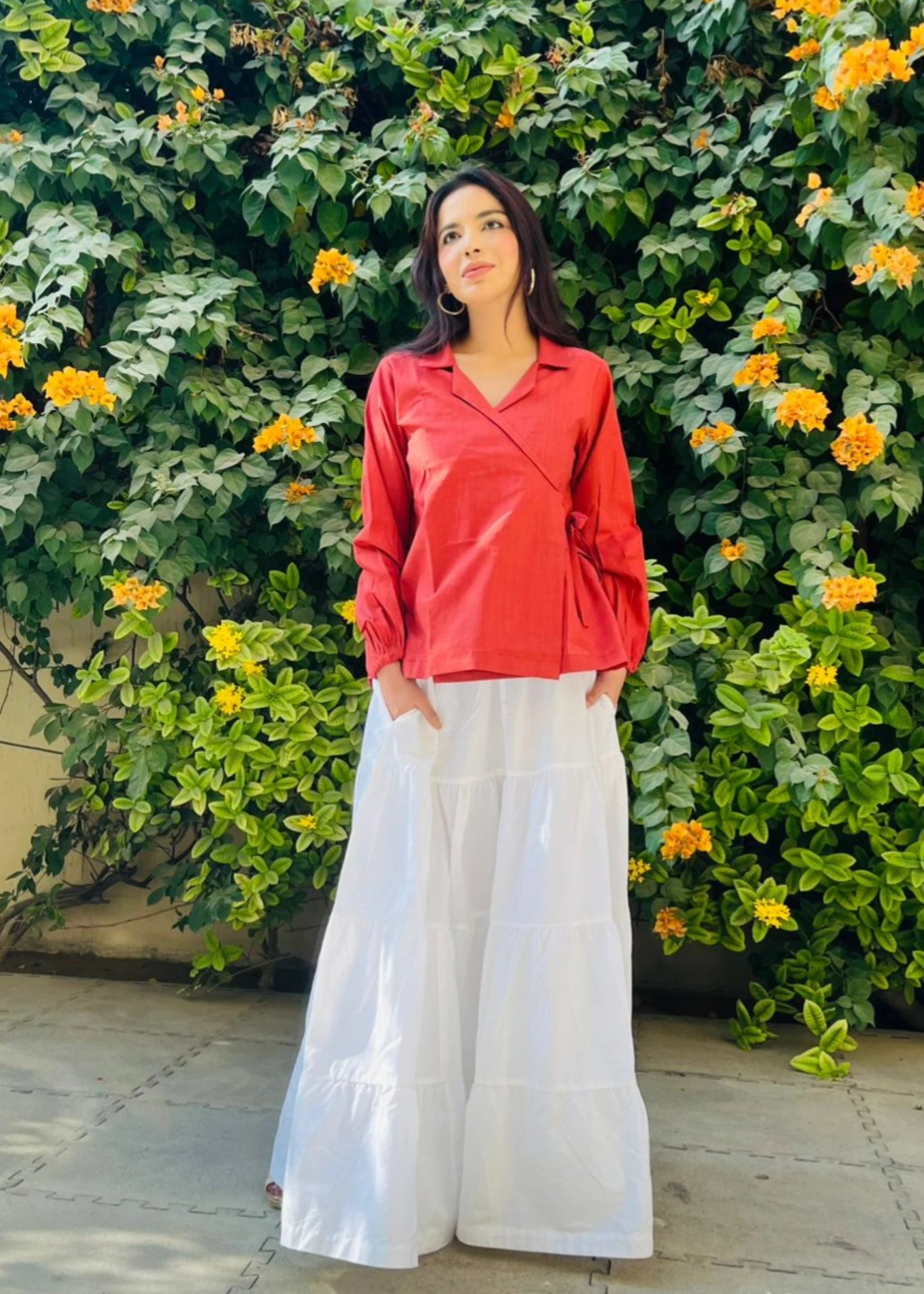 cotton Top in Tomato red