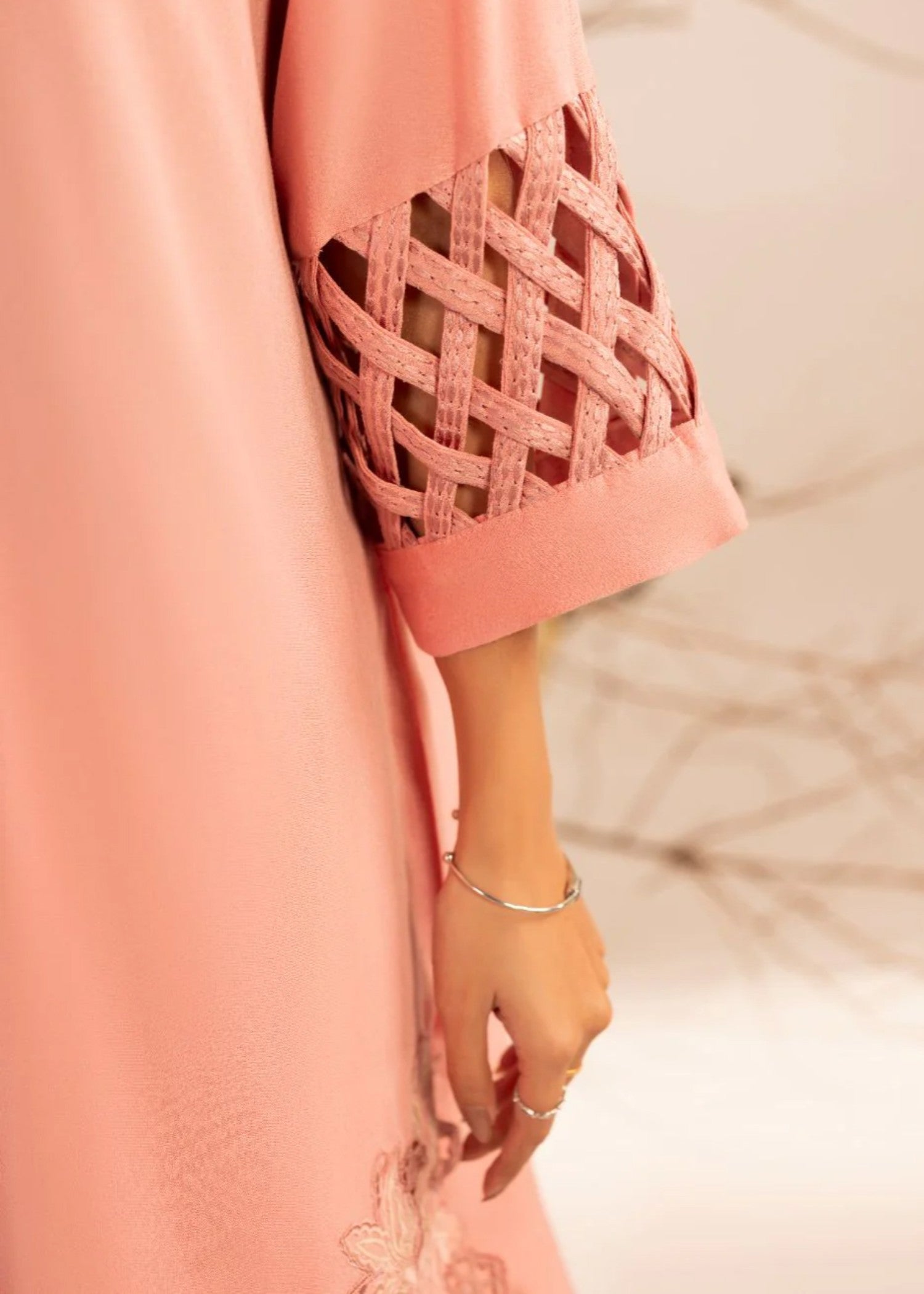 karandi Kurta Set in Blush pink
