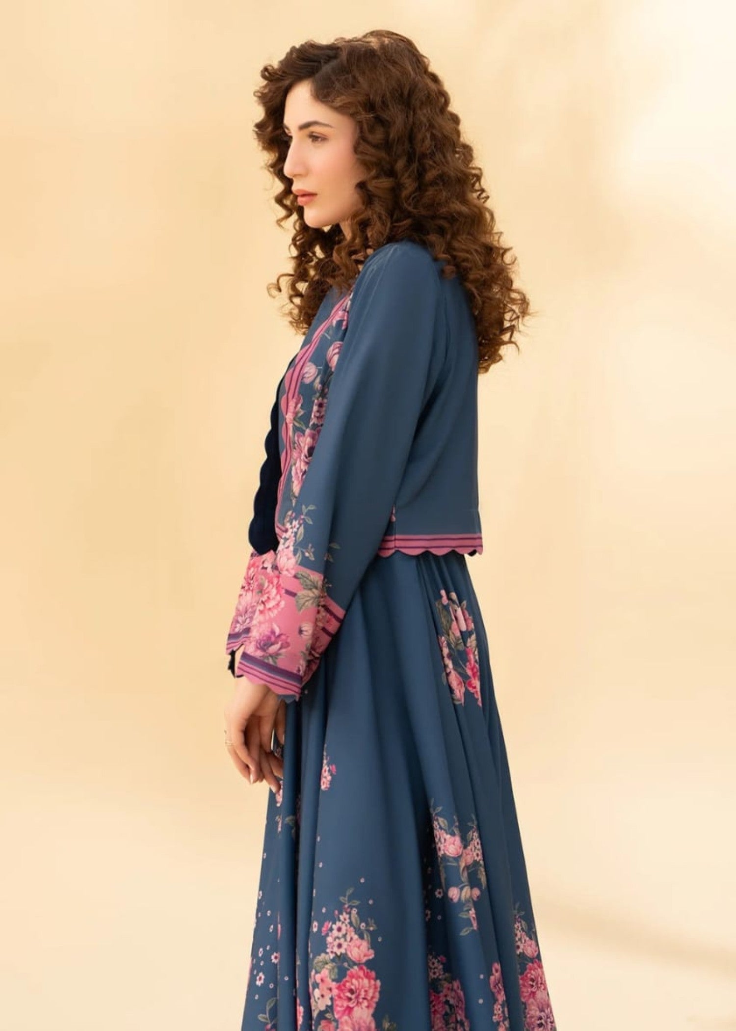 blended cambric Skirt in Teal