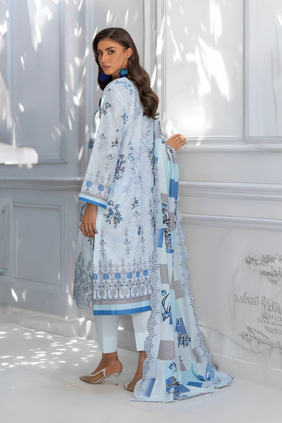 lawn Unstitched in Powder blue