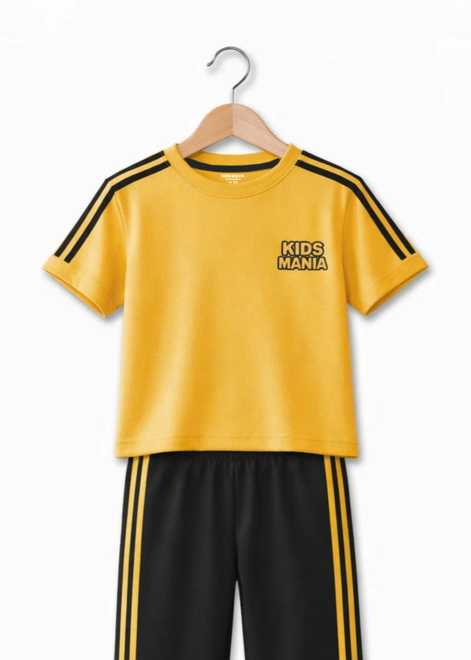 polycotton Tracksuit in Jet black, mustard