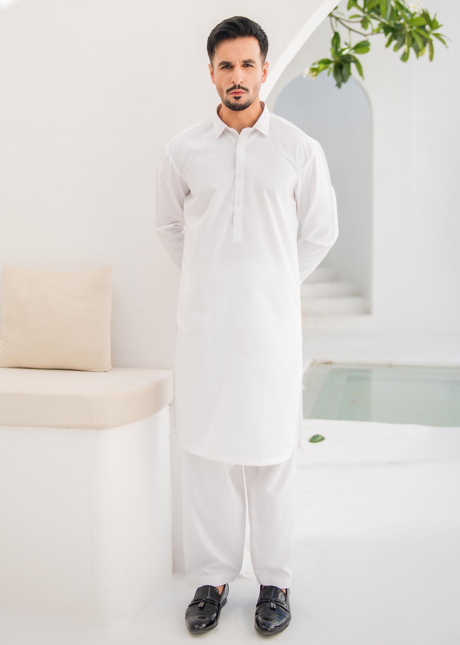 wash & wear Kurta Set in White