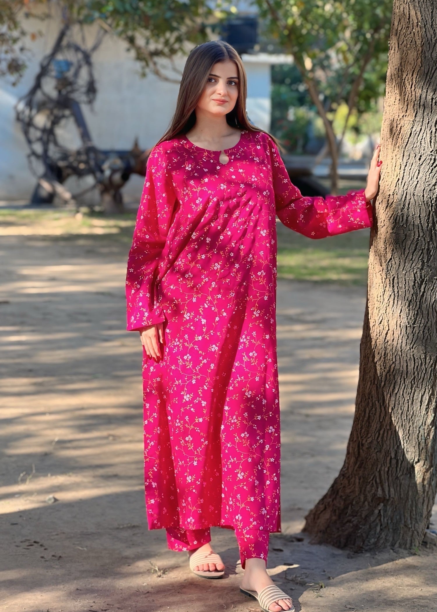 linen Co Ord Sets in Hot pink