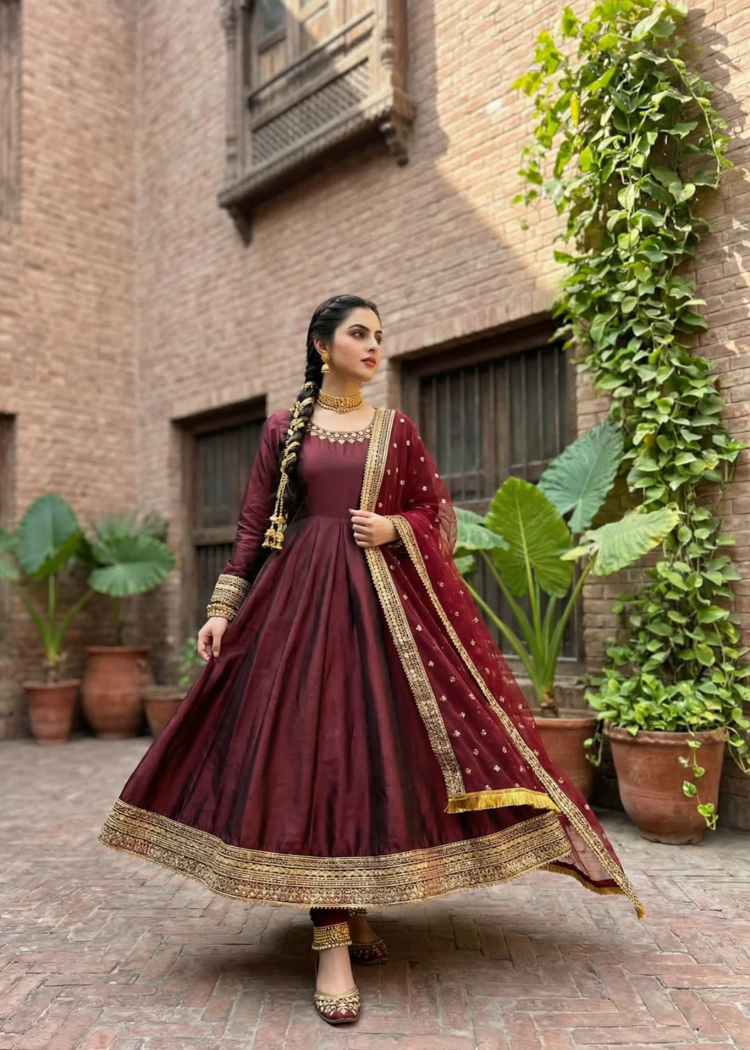 kattan silk Maxi in Burgundy