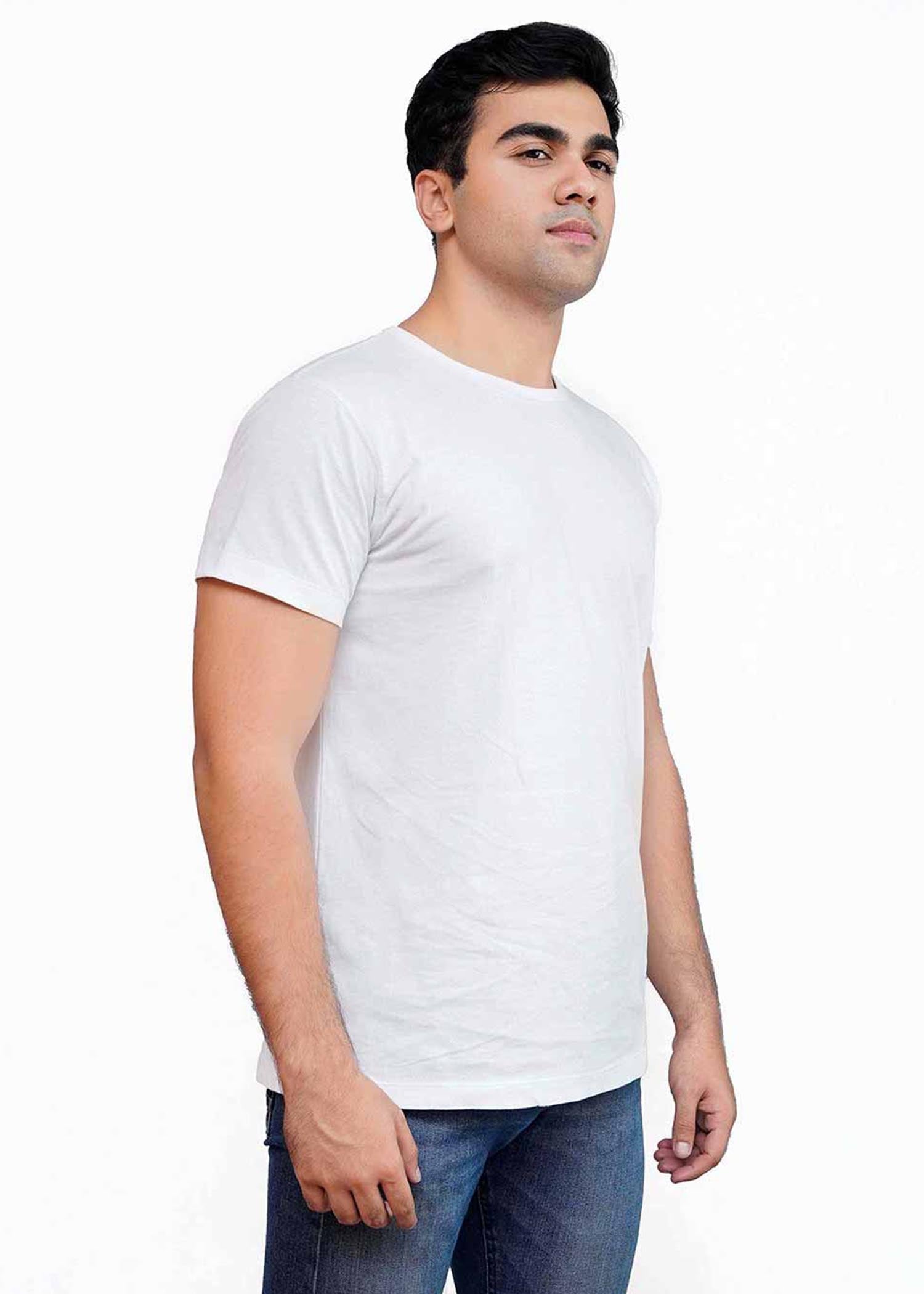 single jersey knit T Shirt in White