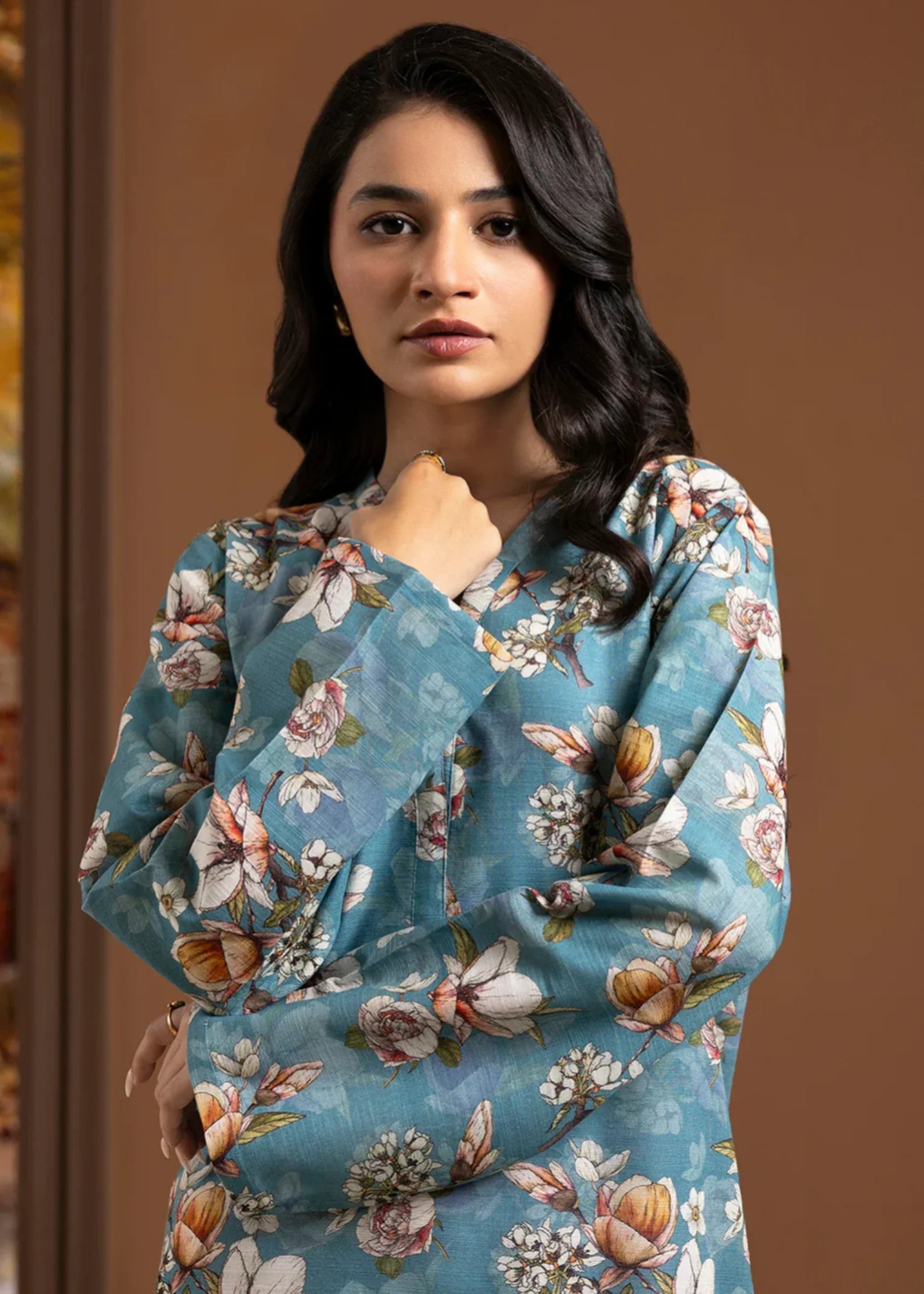 khaddar Kurti in Teal